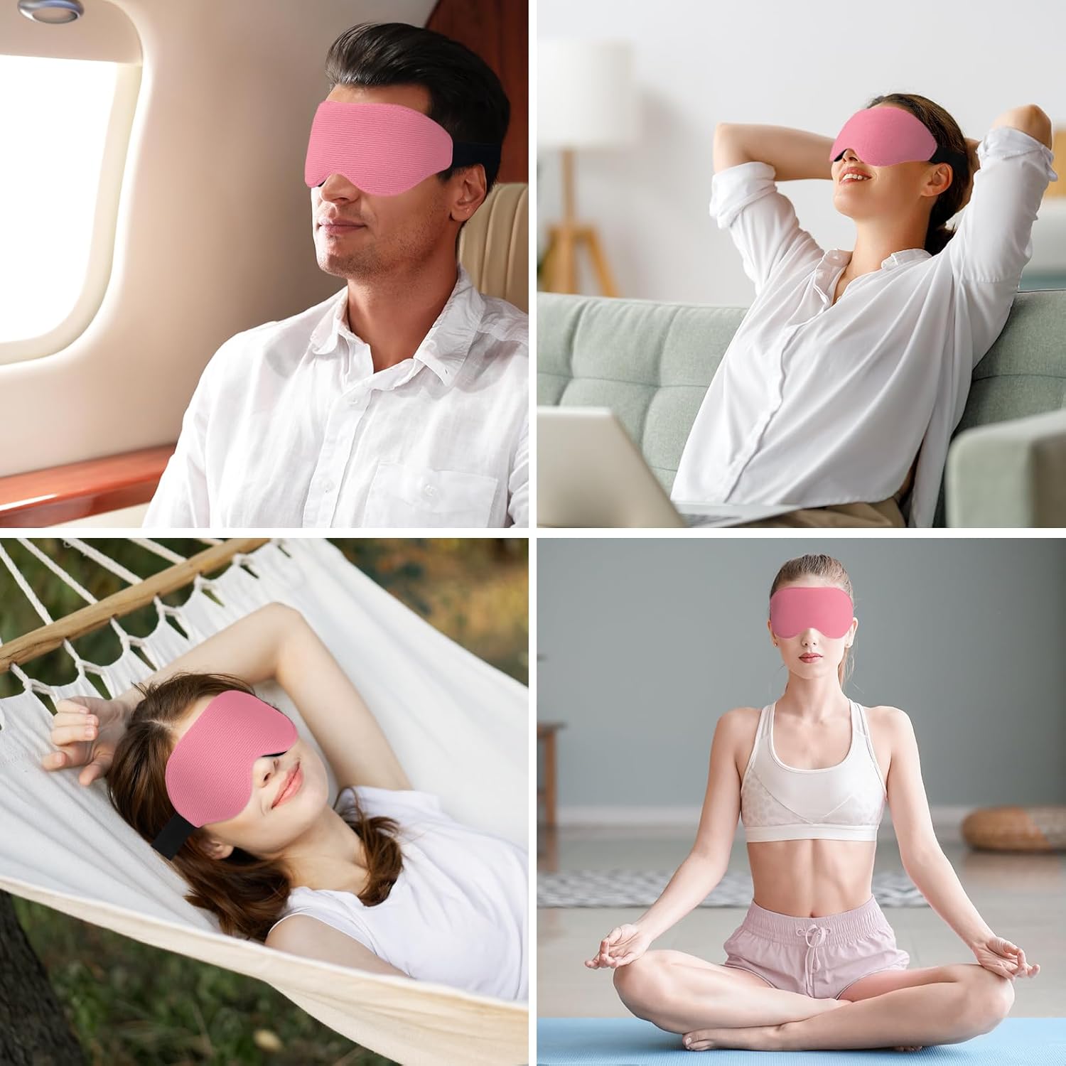Schlafmaske für Seitenschläfer, Laitver 2025, aktualisiertes Design, 3D-Lichtblockierende Augenmaske für Damen und Herren, bequem und atmungsaktiv, druckfreie Schlafmaske mit verstellbarem Gummiband, Rosa – Bild 9