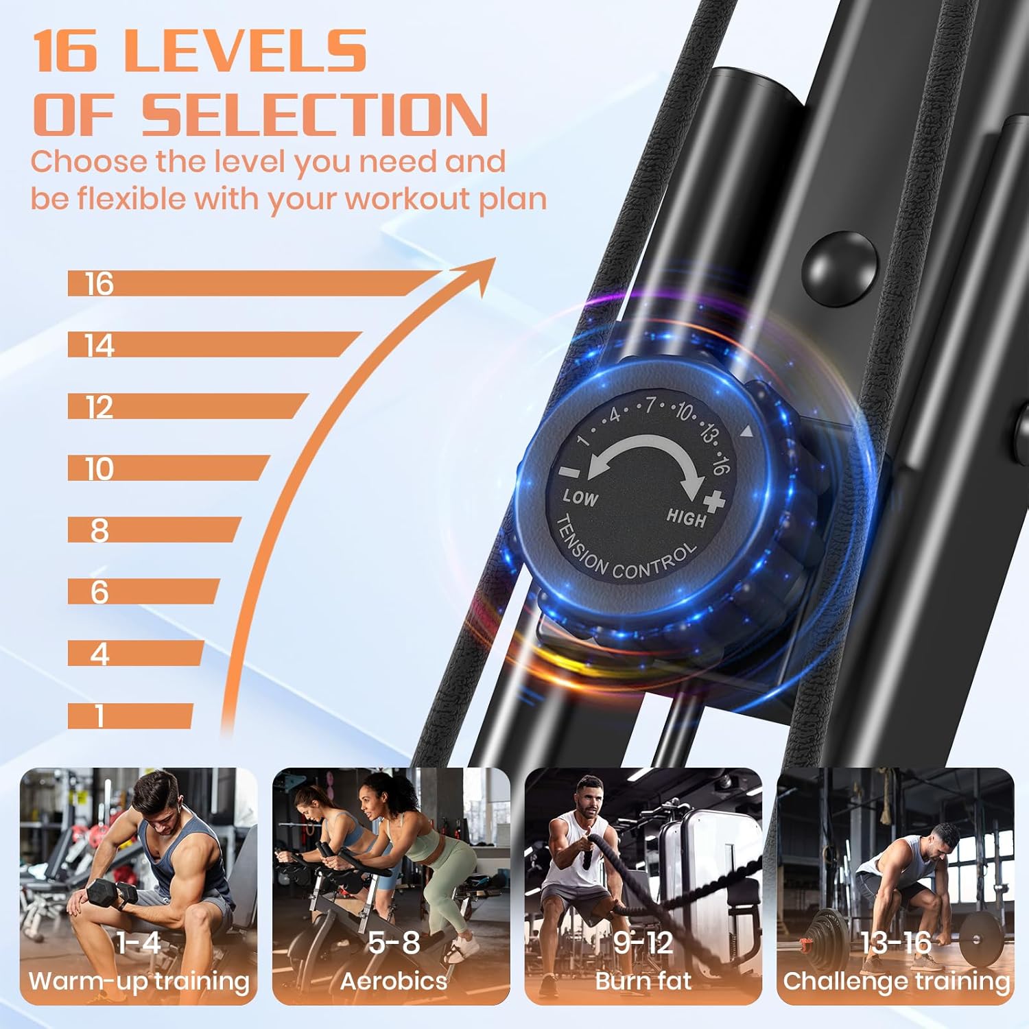 Dskeuzeew Heimtrainer Fahrrad klappbar für Zuhause 4-in-1 faltbares Ergometer Heimtrainer 150 kg Tragkraft mit einstellbarem Magnetwiderstand und LCD-Display Fitnessfahrrad mit Handpulssensoren – Bild 3