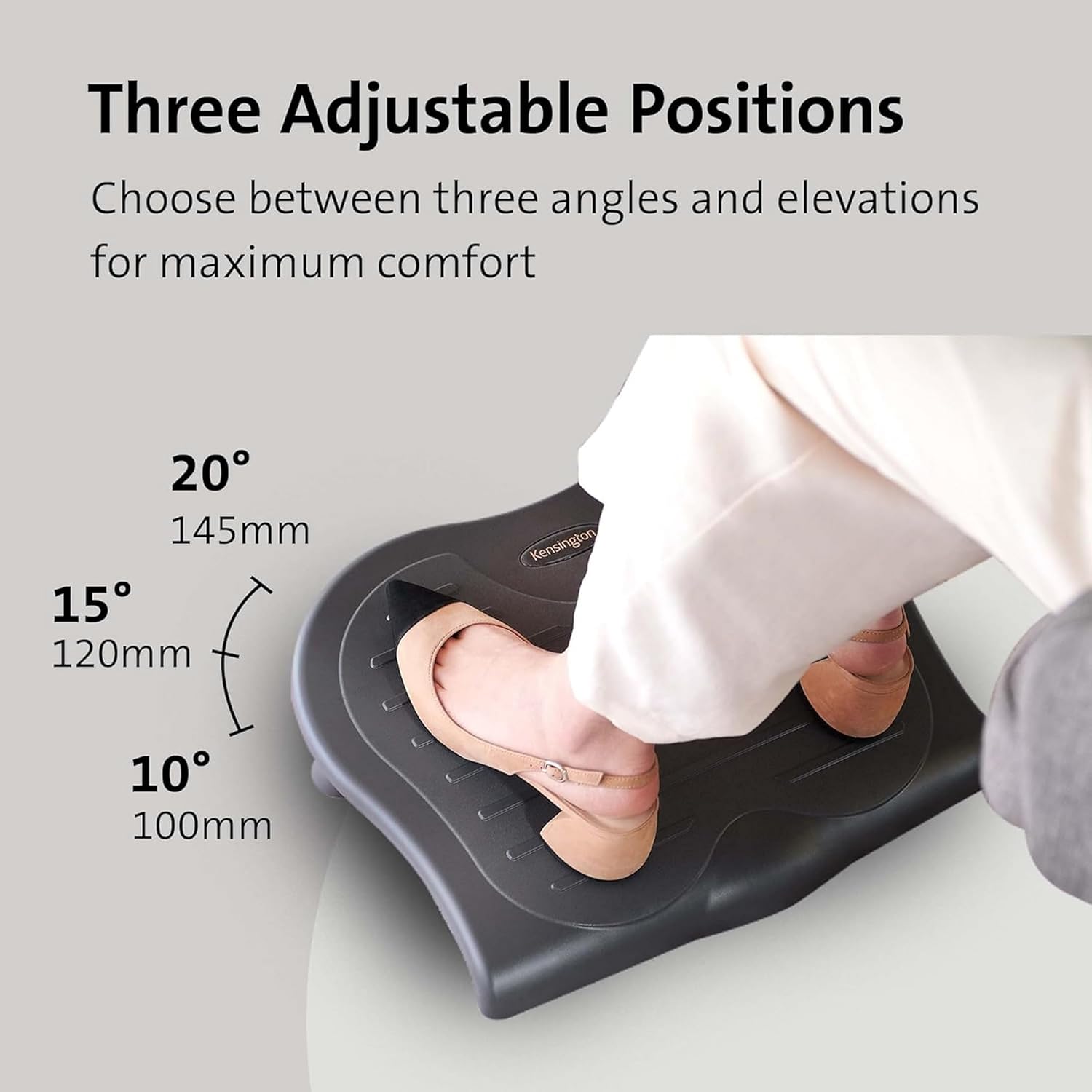 Kensington SoleSaver – Verstellbare ergonomische Fußstütze – Schwarz (56152) – Bild 4