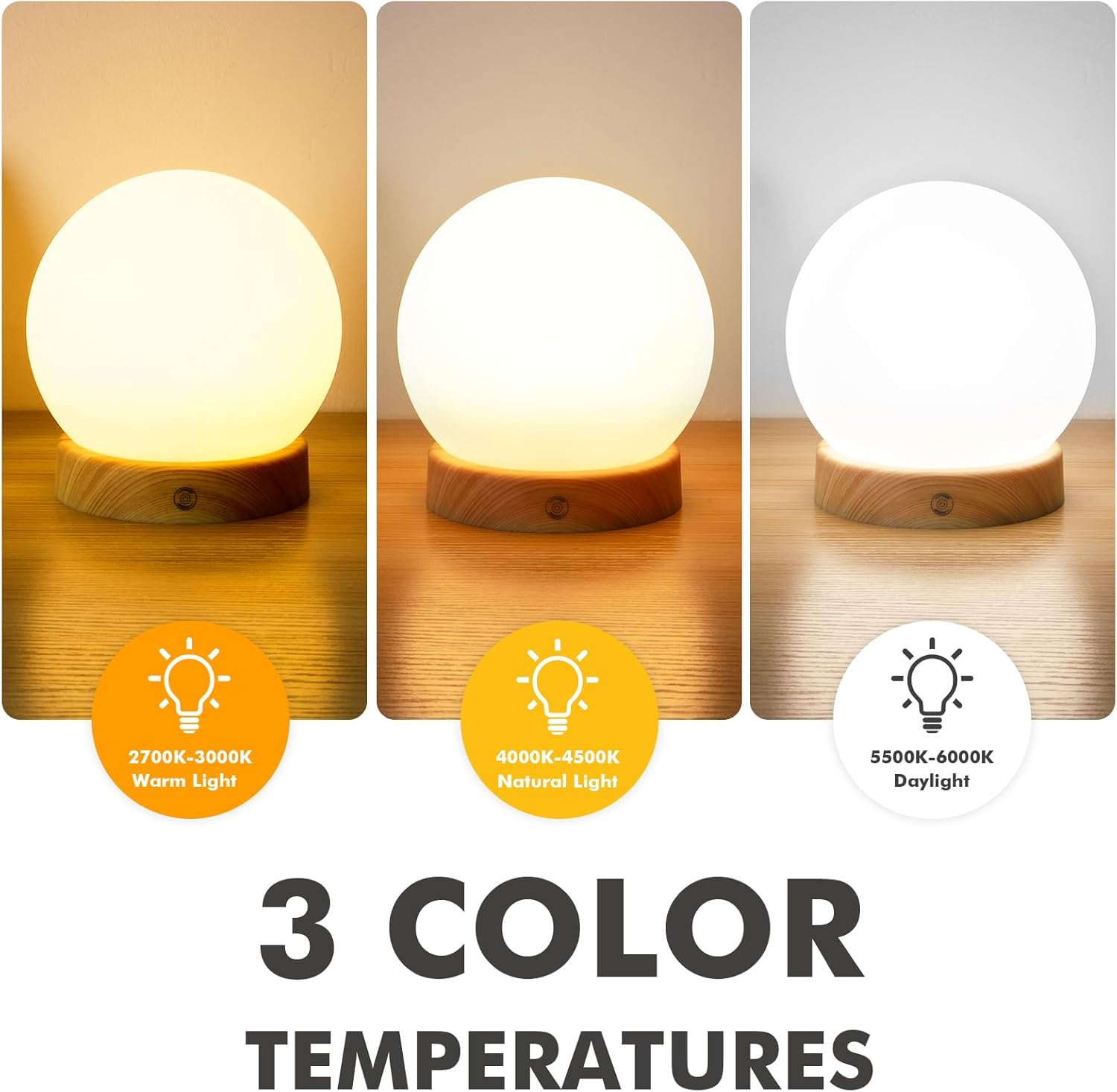 Tageslichtlampe, Simulation von Tageslicht, flimmer- und UV-freie LED-Technologie, Tageslichtlampe mit Fernbedienung, 3 Farbtemperaturen, Dimmer und Timer – Bild 2