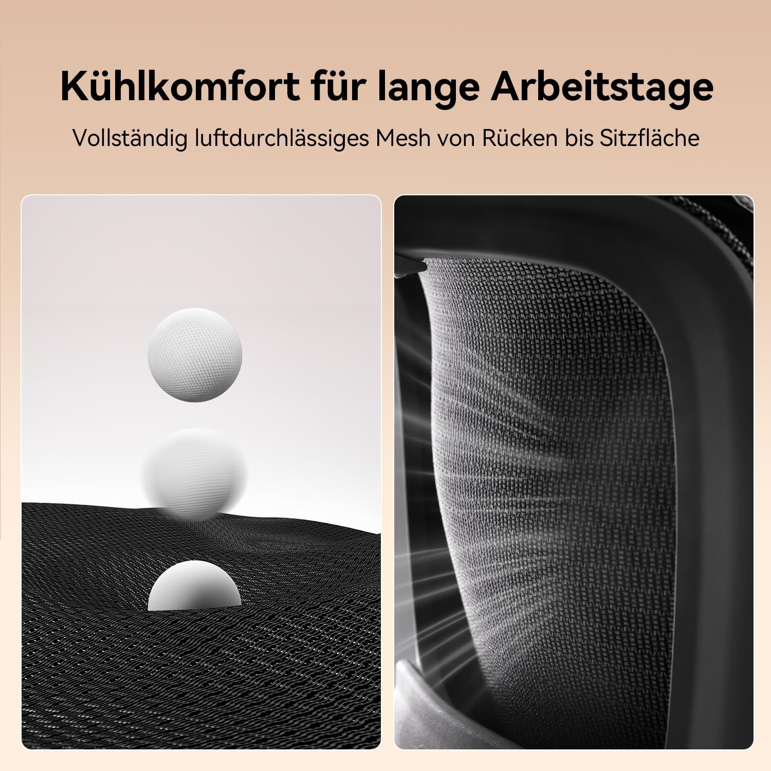 SIHOO Ergonomischer Bürostuhl, Schreibtischstuhl mit dynamischer 4D-Lendenwirbelstütze, breiter Kopfstütze und klappbaren Armlehnen, 90–135° neigbar, Schwarz – Bild 9