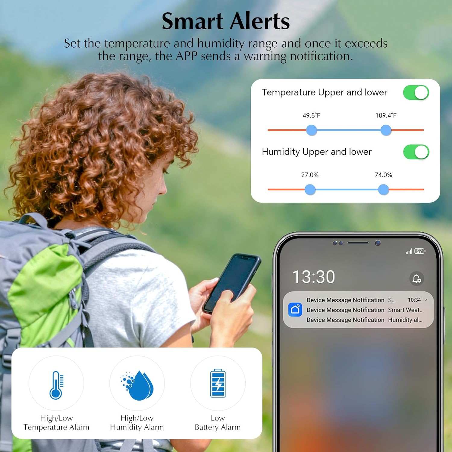 Tuya Innenthermometer-Hygrometer, WiFi-Temperatursensor mit Smart App, LCD-Bildschirm, digitales Thermo-Hygrometer für Raumtemperatur, Keller, Babyzimmer – Bild 5