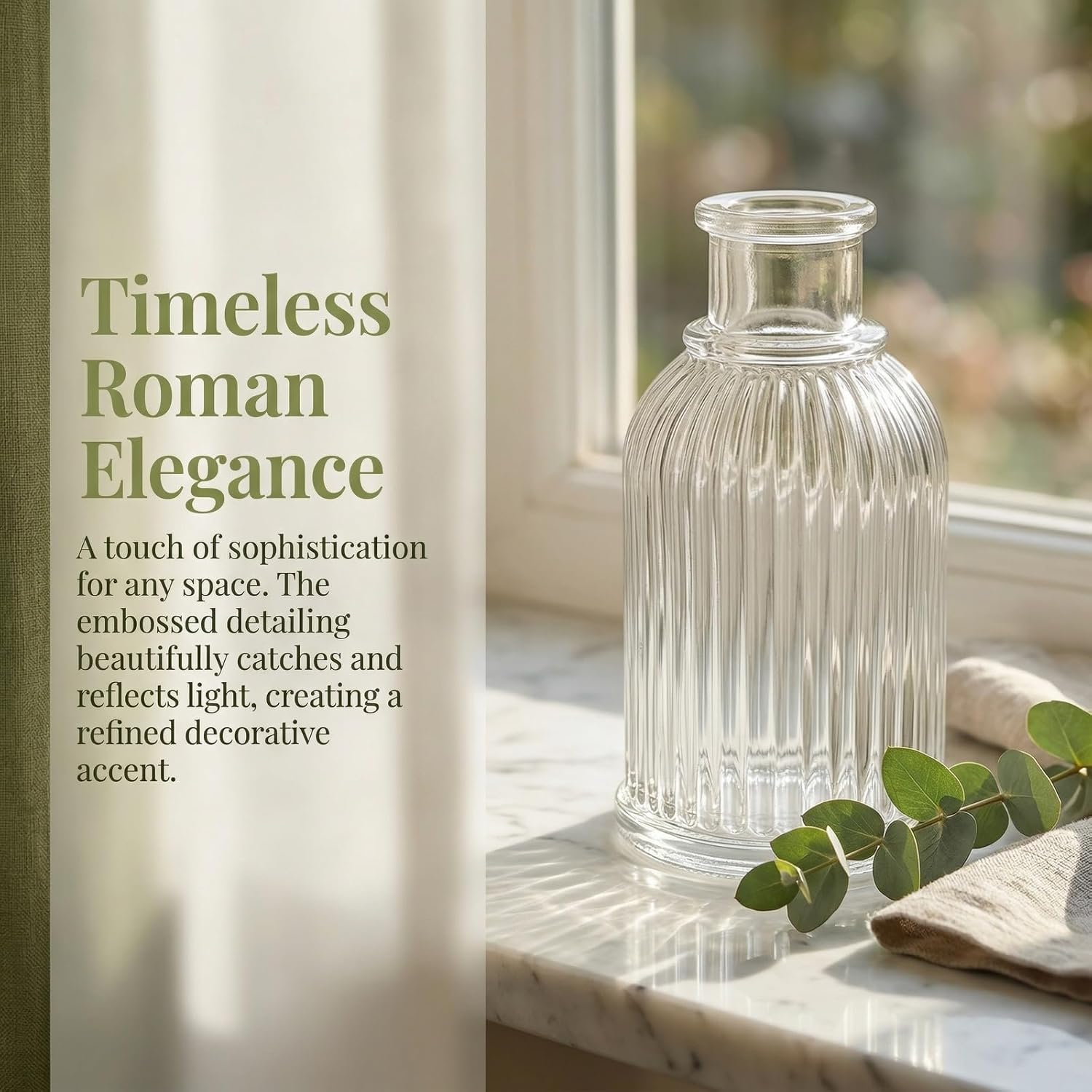 2 Stück Glasdiffusorflaschen, Aromatherapie Glasflasche, Leere Diffusor Flasche mit römischen Streifen, Glasflaschen für Raumduft Diffusor, für Wohnzimmer Schlafzimmer Badezimmer Spa (100, Milliliter) – Bild 3