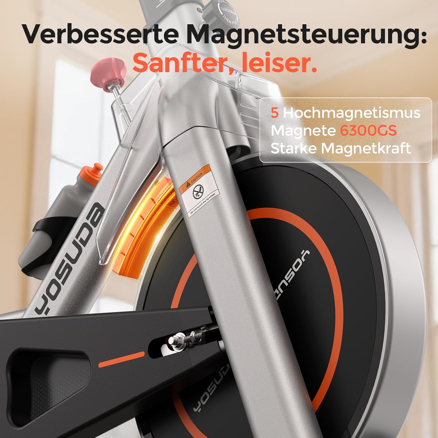 【2026 Aktualisiert】YOSUDA Heimtrainer Fahrrad, Leises Hometrainer Fahrrad mit einstellbarem magnetischem Widerstand, LED-Monitor, Tablet-Halter, Spining Bike Inndoor für Kardiotraining zu Hause – Bild 2