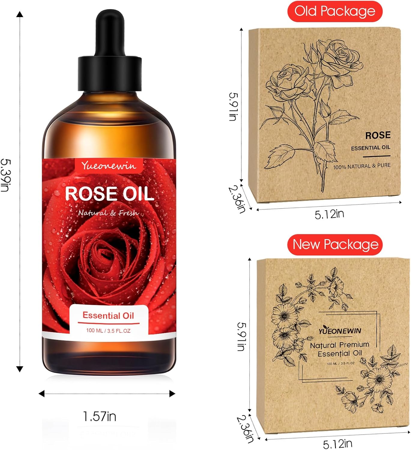 Rosenöl 100 ml, reine ätherische Rosenöle für Diffusor, Rosenöl, ätherisches Öl, Aromatherapie, Duftöl für Massage, Heimwerken, Seife, Kerzenherstellung, Badeentspannung, Geschenke für Frauen, Weihnachten – Bild 5