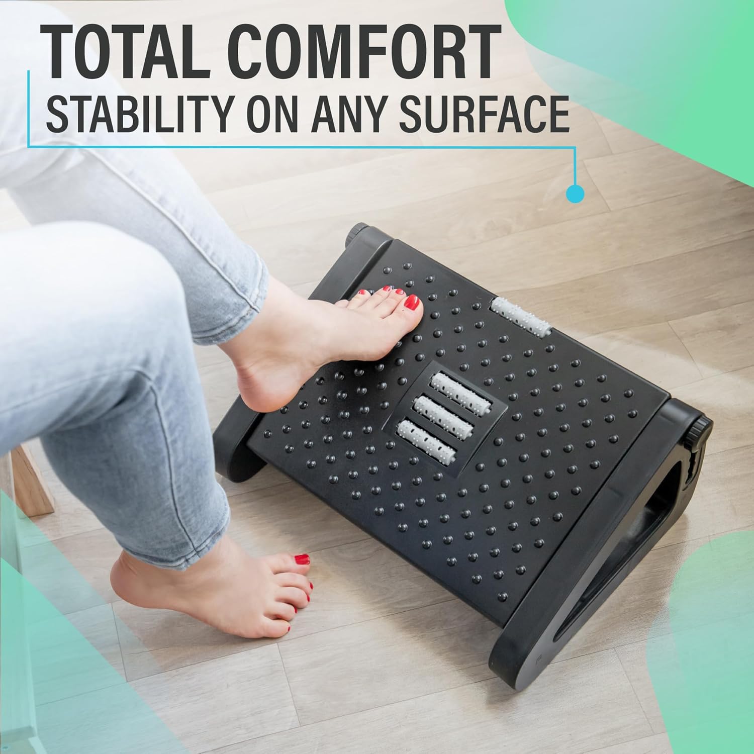 Ergonomischer Fußstützen-Schreibtisch mit Massage – höhenverstellbarer Fußstützen-Schreibtisch für Büro und Zuhause – Fußstütze – Fußstütze – Fußstütze – Bild 4