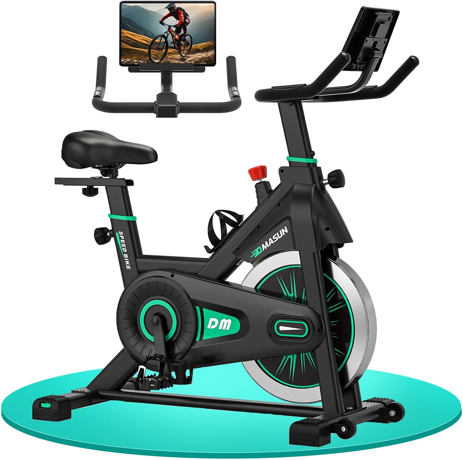 Heimtrainer Fahrrad, DMASUN Hometrainer Fahrrad mit 100% Widerstand, Leise & Stabil, Ergometer mit App kompatibel & LCD-Monitor, verbessertes Indoor Fitnessbike für zuhause, 160/180Kg belastbar
