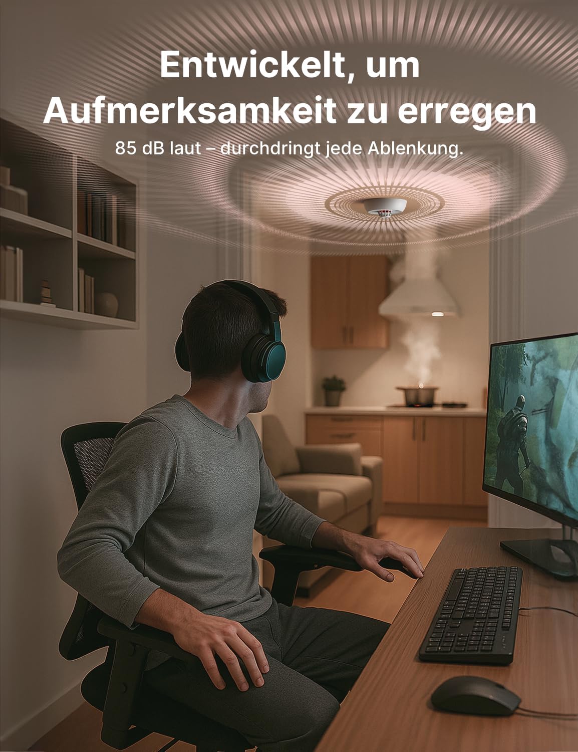 X-Sense Standalone-Wärmemelder, Wärmemelder mit 10-Jahres-Batterie (versiegelt), LED-Anzeige und Stummschalttaste, geeignet für die Küche, schnelle Hitzeerkennung, XH02, 1 Packung – Bild 3