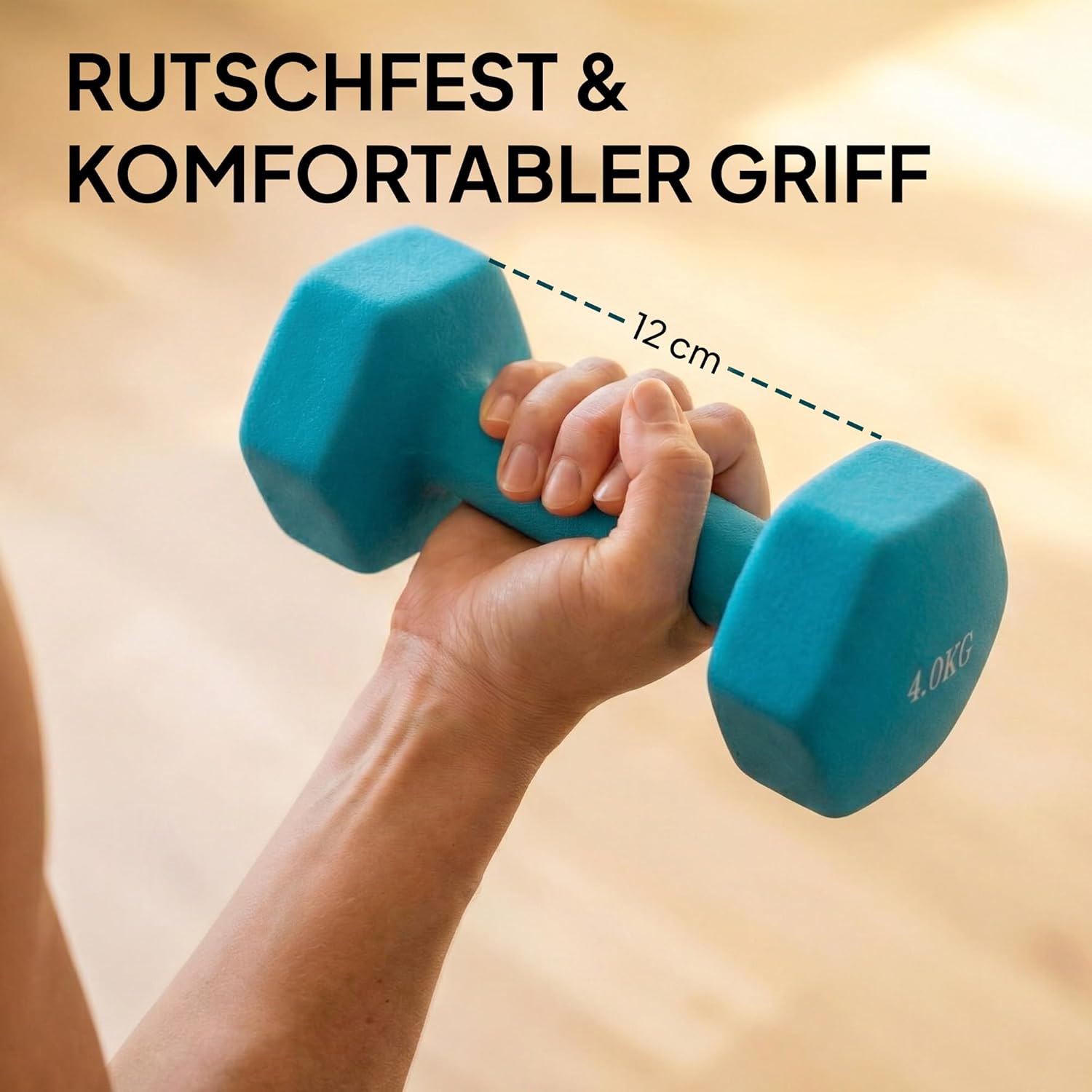 SPORTNOW Hanteln Set 4 Paar Kurzhanteln mit Aufbewahrungsständer, rutschfeste Griffe, Hexagon Hantelset Kurzhantel Set für Heimtraining, Fitnessstudio – Bild 4