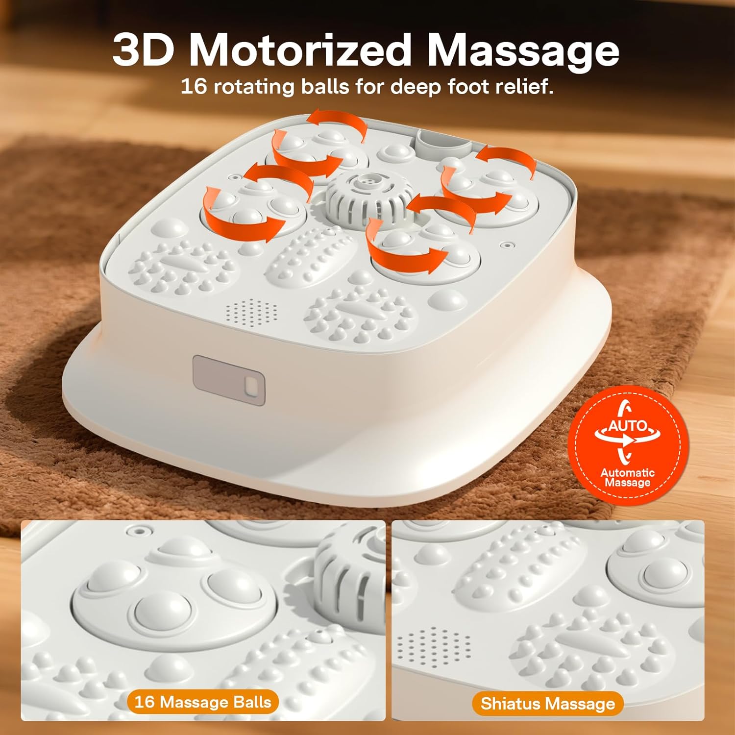 ALLJOY Fußbademassagegerät, Fußsprudelbad mit Wassererwärmung, Fußmassagegerät, Fußsprudelbad, faltbar, 24 Heizstufen, klappbares Fußbad mit Massagefunktion, automatisch, rotes Licht, 6 Timer – Bild 2