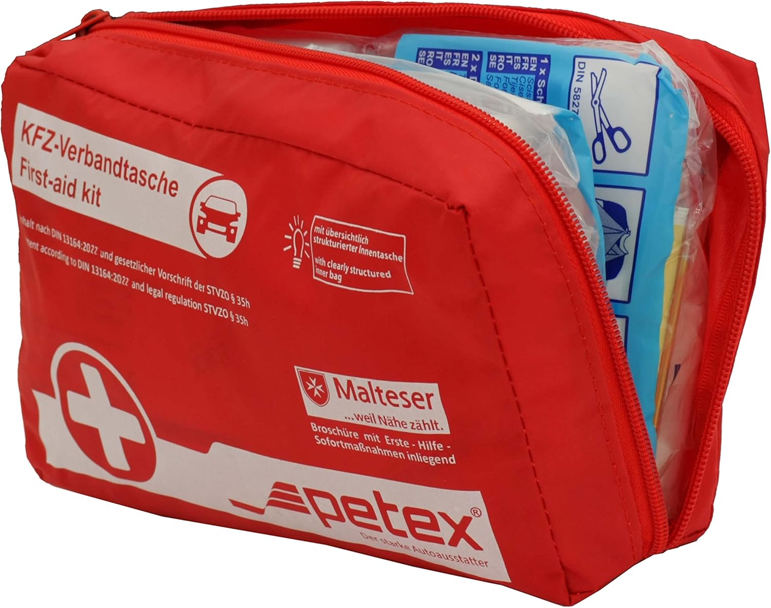 Petex Erste-Hilfe-Tascheninhalt nach DIN 13164, rot – Bild 5