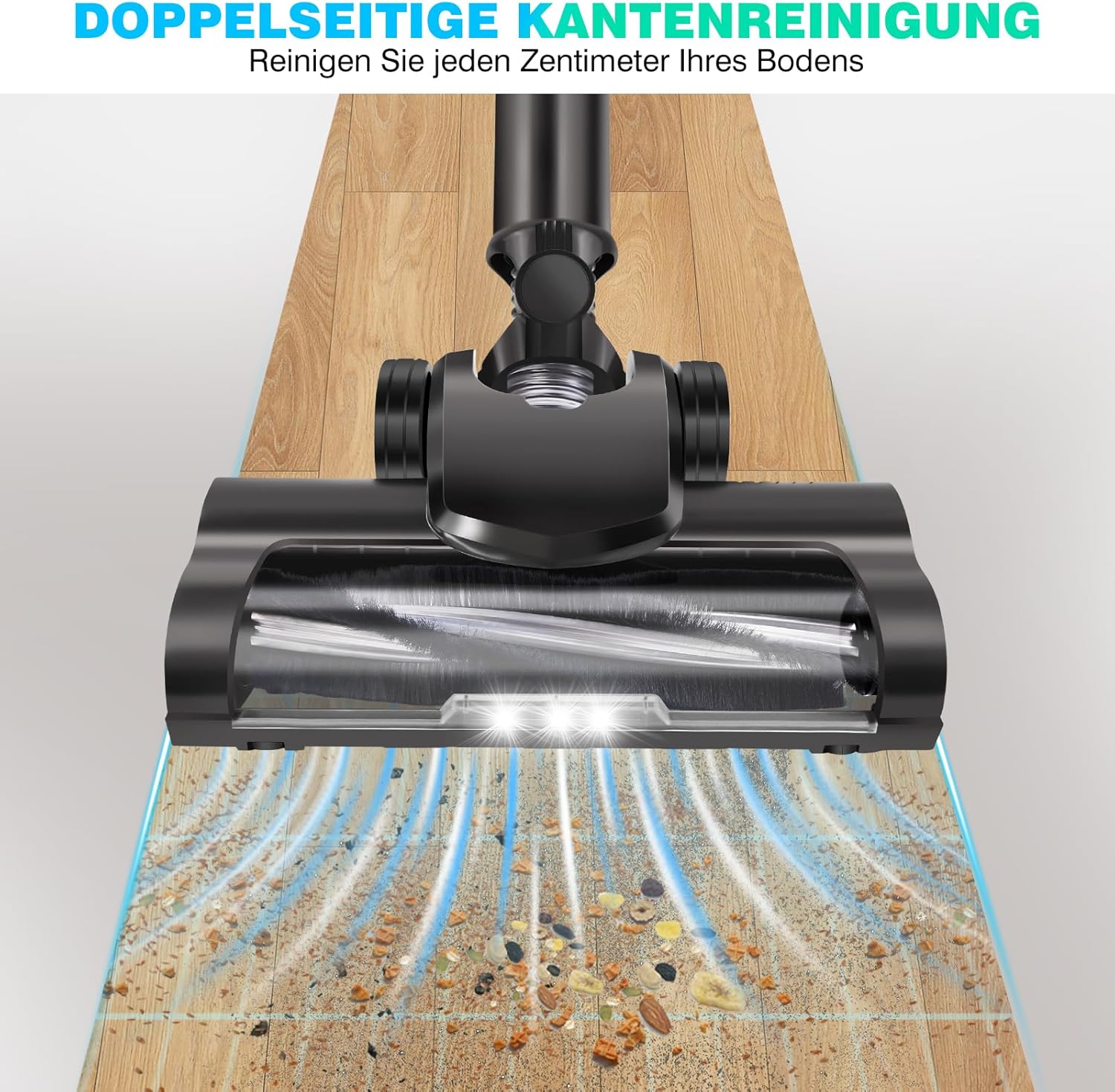 Akku-Staubsauger, 35000PA/450W/40min Staubsauger, 6-in-1-Staubsauger, Handstaubsauger mit HEPA-Filter, 3000-mAh-Akku, Ultraleichter Staubsauger kabellos für Hartböden, Teppiche, Tierhaare – Bild 7