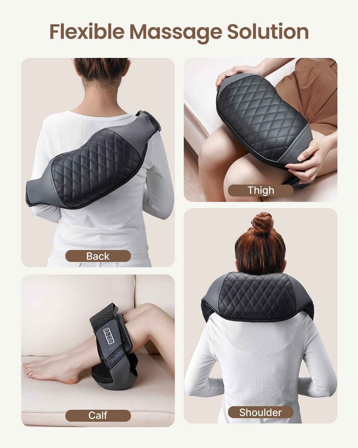 RENPHO Massagegerät Schulter Nackenmassagegerät mit Wärme, Shiatsu Massagegerät mit 3D-Massage von tiefem Gewebe, Massage für Nacken, Rücken, Beine, Füße, Geschenke für Frauen, Geschenke für Männer – Bild 5