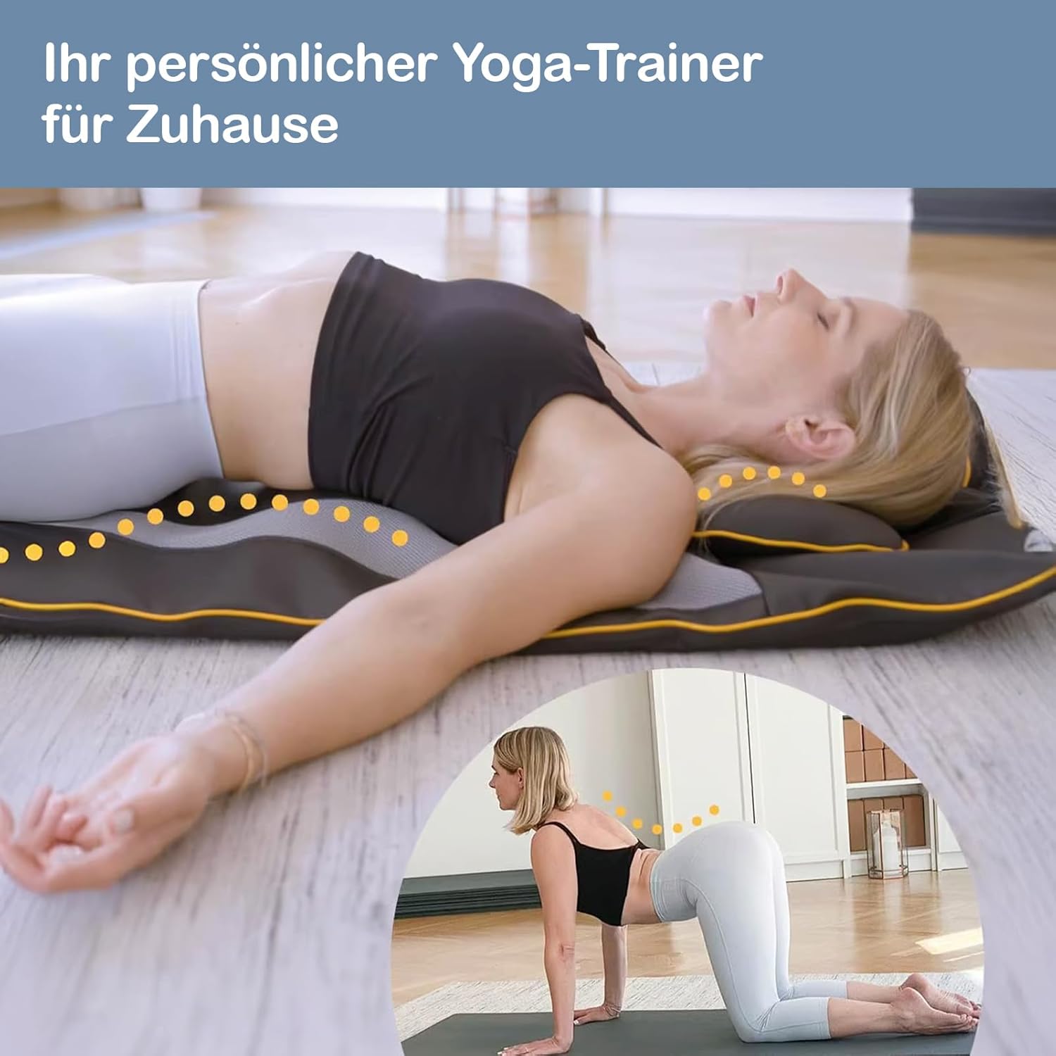 Belena Air Stretch, elektronische Stretch- und Massagematte, Ganzkörper-Massagematte mit Wärmefunktion, Massage, Yoga-inspiriertes Dehnen für Schultern, Rücken und Nacken – Bild 2