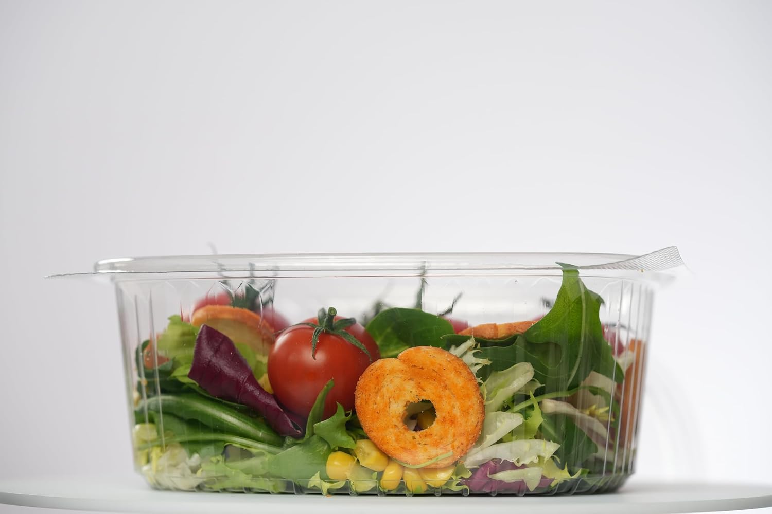 Commerline 500 Stück 500 ml quadratische Faltschüsseln, wiederverwendbare PP-Kunststoffbehälter, Salatschüsseln mit Deckel, transparente Feinkost- und Lebensmittelbehälter für die Gastronomie – Bild 2