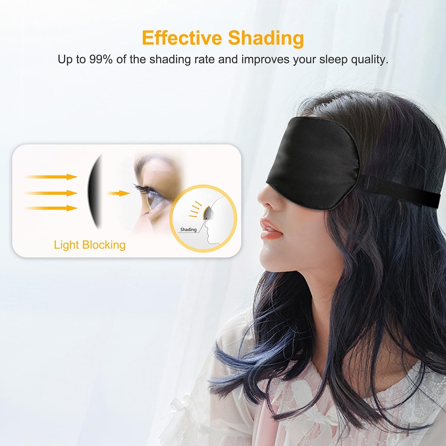 Gritin Schlafmaske, Schwarz – Bild 2