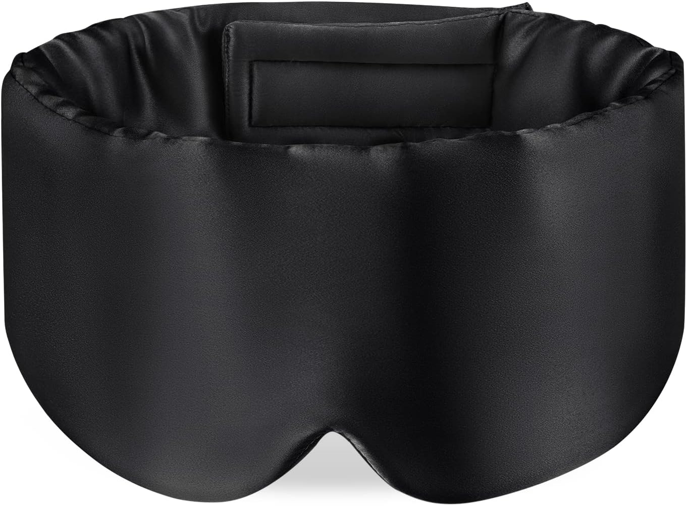OLESILK Schlafmaske aus 100 % Maulbeerseide, Augenmaske mit verstellbarem Kopfband für Männer und Frauen, große Schlafmaske und Augenbinde für Nachtschlaf, Reisen und Nickerchen, Schwarz