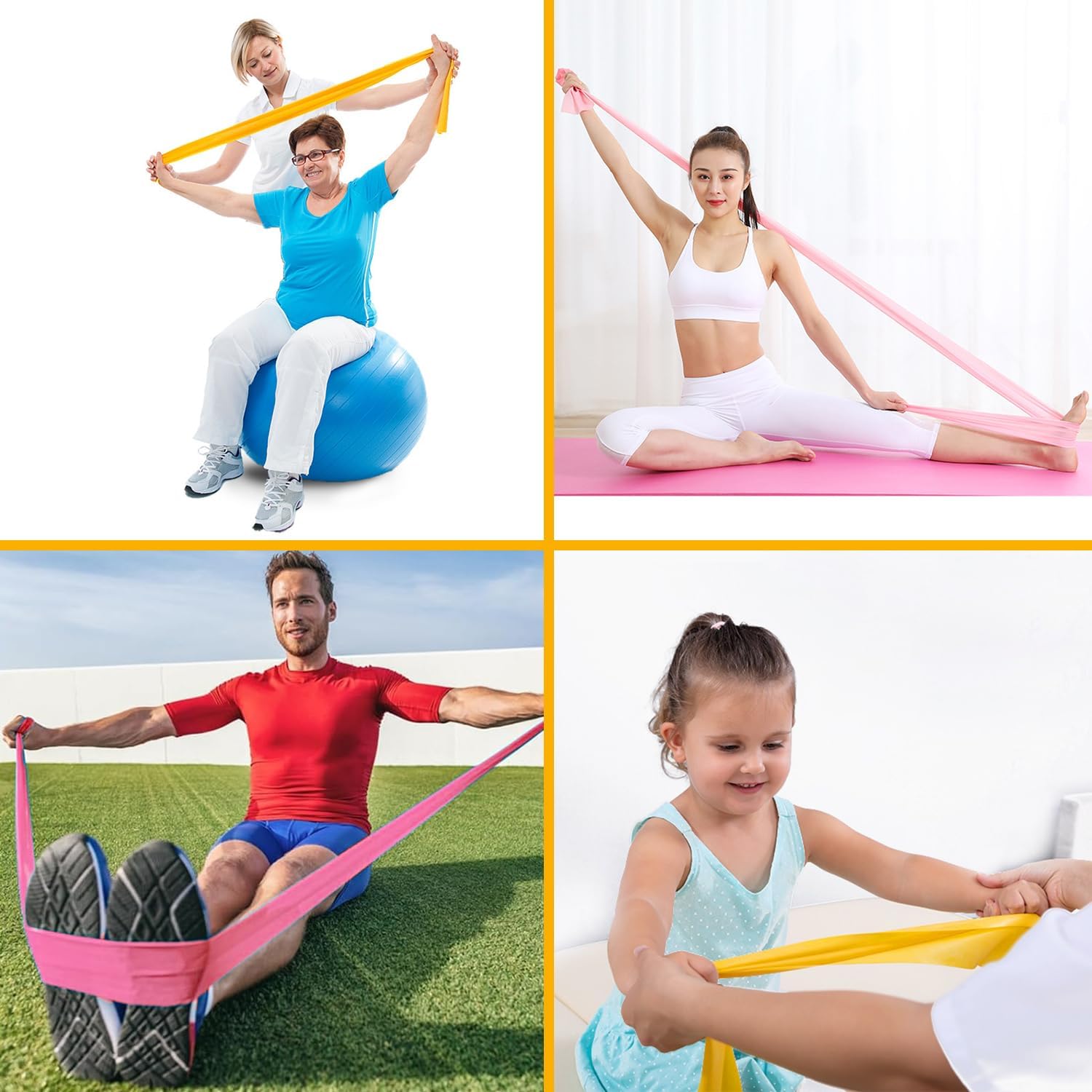 2er-Set Fitnessband & Widerstandsband – Latex-Widerstandsbänder für Ganzkörpertraining, Fitnessbänder, Widerstandsbänder, Widerstandsbänder, ideal für Anfänger – Bild 4