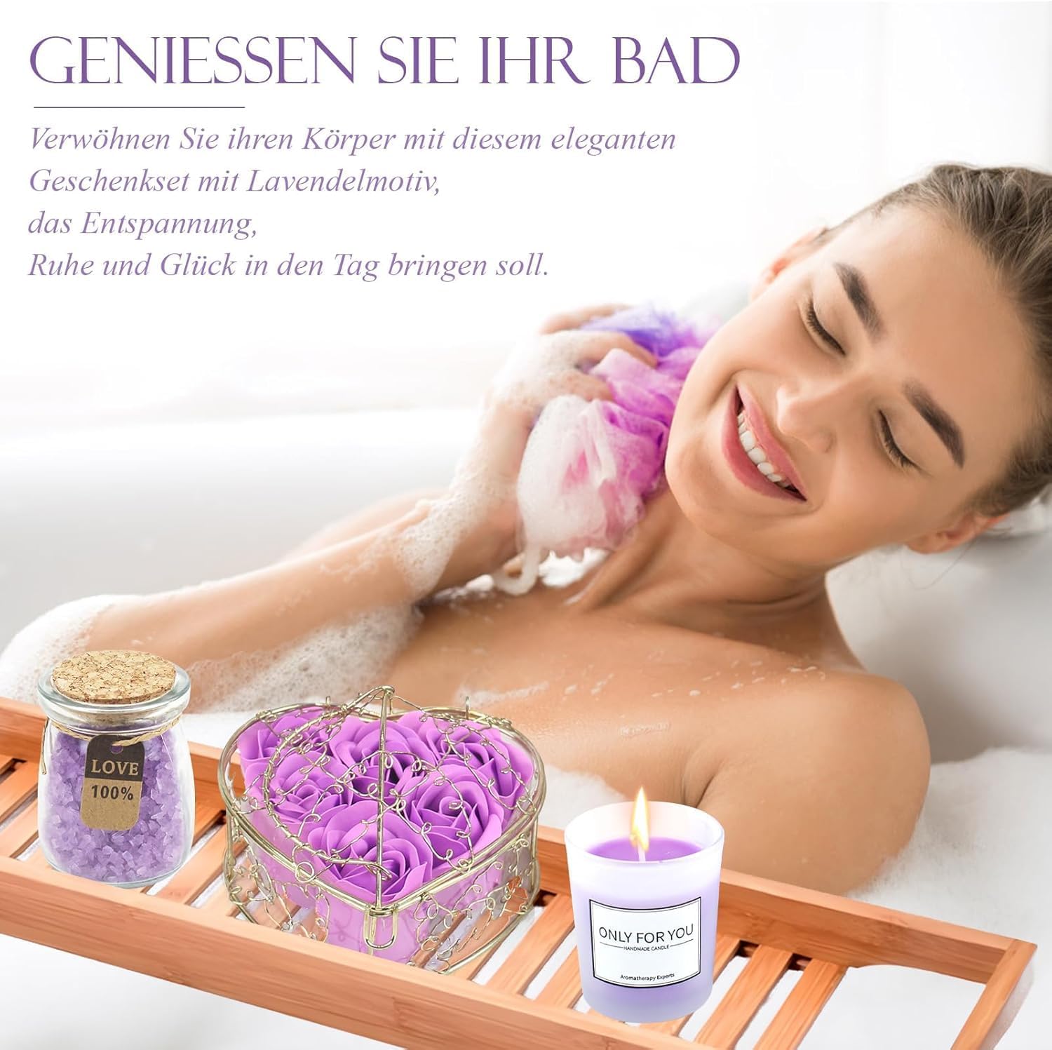 Geburtstagsgeschenk für Frauen – Ritual-Geschenkset mit Geburtstagskerzen | Wellness-Geschenkbox zur Entspannung für die beste Freundin, Mama, Schwester, Happy Birthday-Geschenk zum 18, 30, 40, 50, 60, 70 – Bild 6
