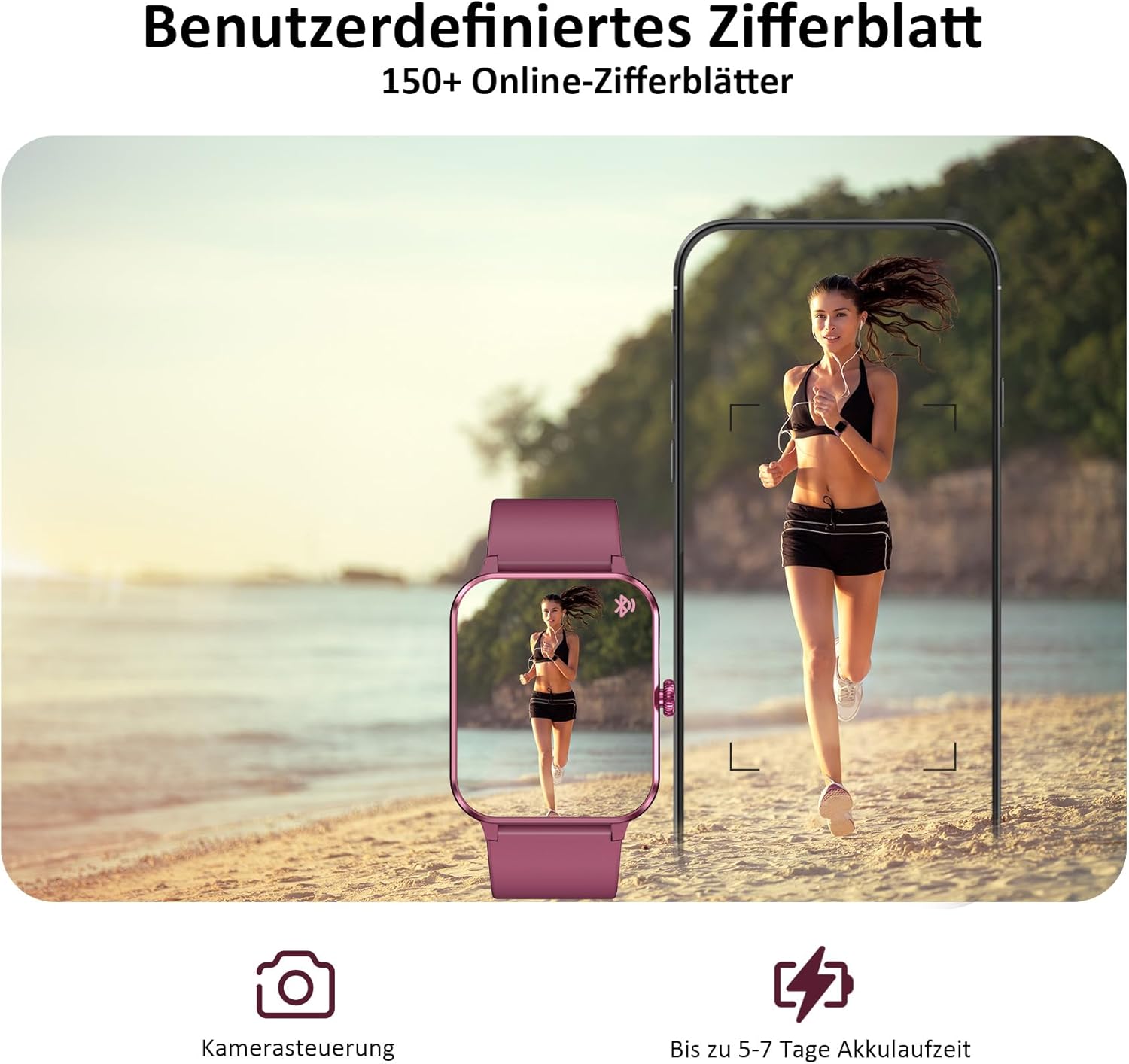 Blackview Smartwatch für Damen und Herren mit Telefonfunktion (Anrufe tätigen/empfangen)/Nachrichtenerinnerung, Sportuhr mit über 100 Sportmodi, Fitnessuhr, Herzfrequenz-Schlafmonitor, Schrittzähler, Smartwatch für Android iOS – Bild 3
