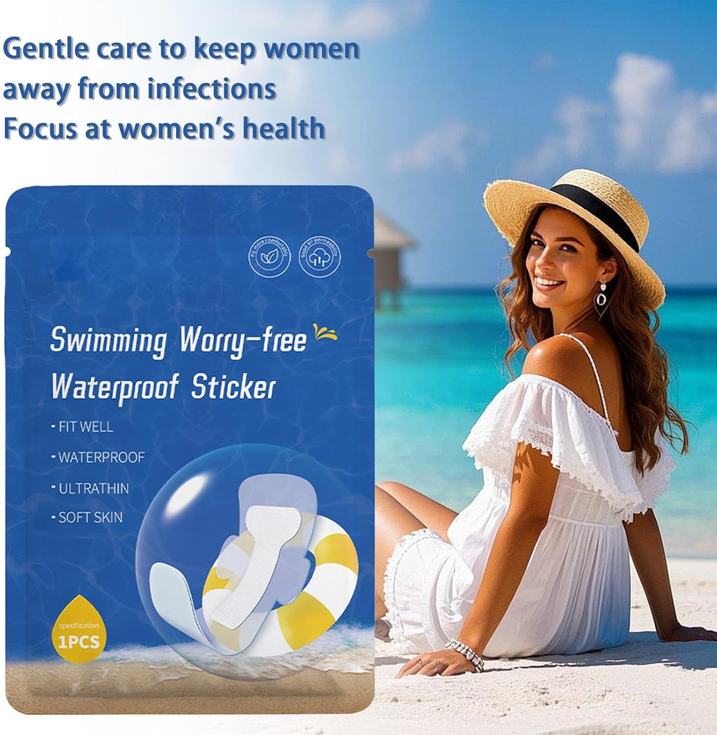 Wasserdichte Einlegesohlen zum Schwimmen, hypoallergene Hygieneprodukte für den Wasserkreislauf, Menstruationsschutz für Badeanzüge, Zonen-Intimreisen, Outdoor-Aktivitäten – Bild 2
