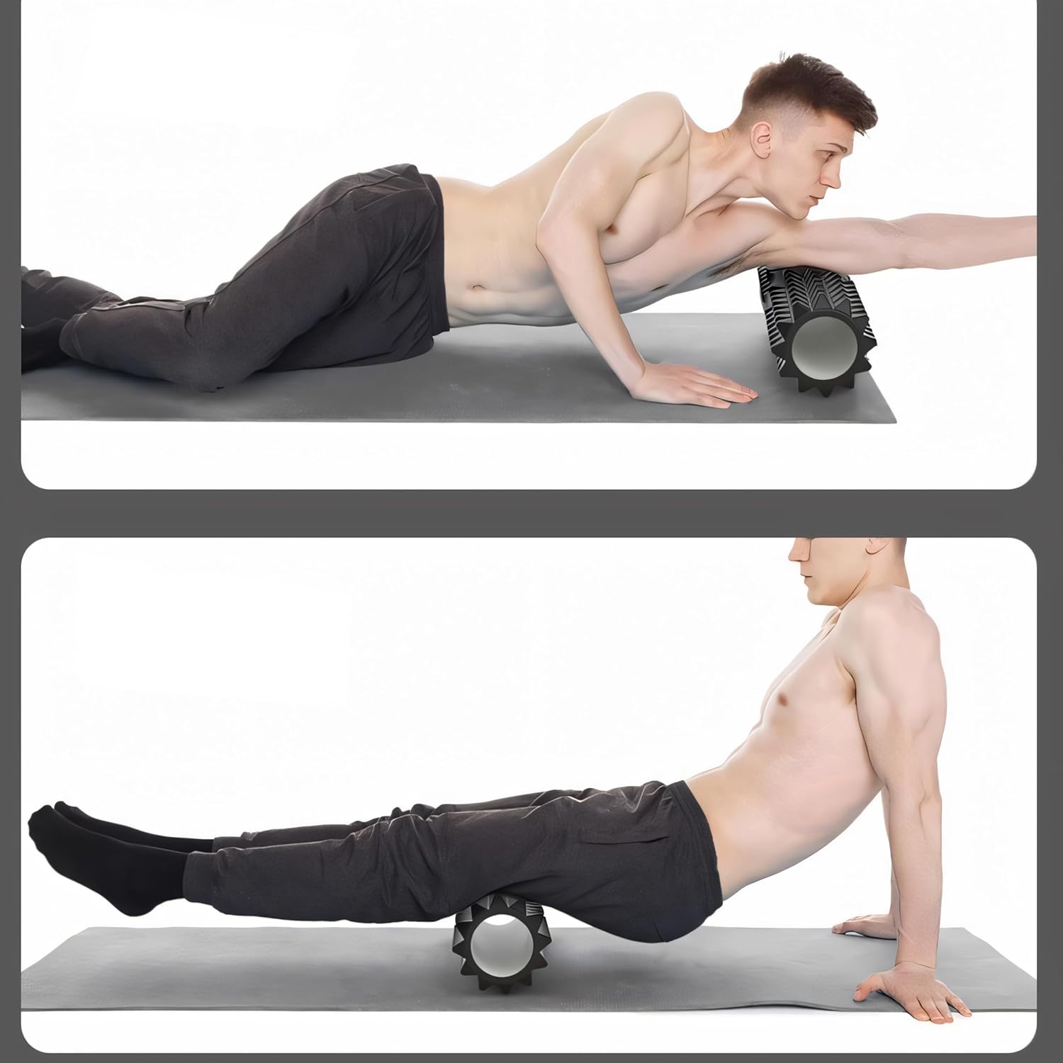 Retoo Faszienrolle, Fitnessrolle Standard mittlerer Härte, 33 x 12 cm, Selbstmassage von Rücken und Beinen, Entspannung und Regeneration, Funktionstraining, Physiotherapie und CrossFit – Bild 2