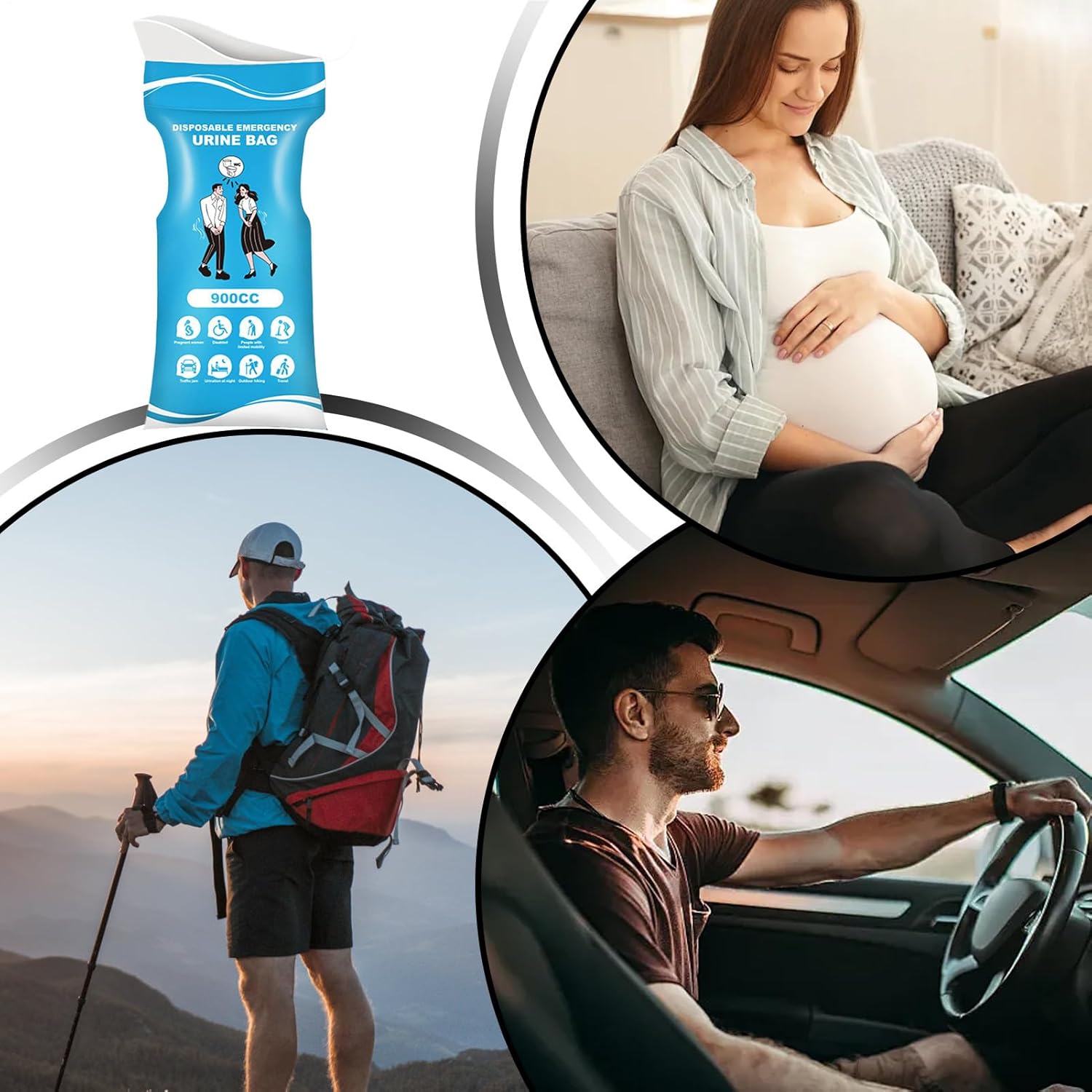 Reisetaschen, tragbarer Hygienebehälter für Frauen, 900 ml, auslaufsichere Hygieneprodukte für Erwachsene, Kinder, schwangere Patienten, Fahrer, Reisen – Bild 9