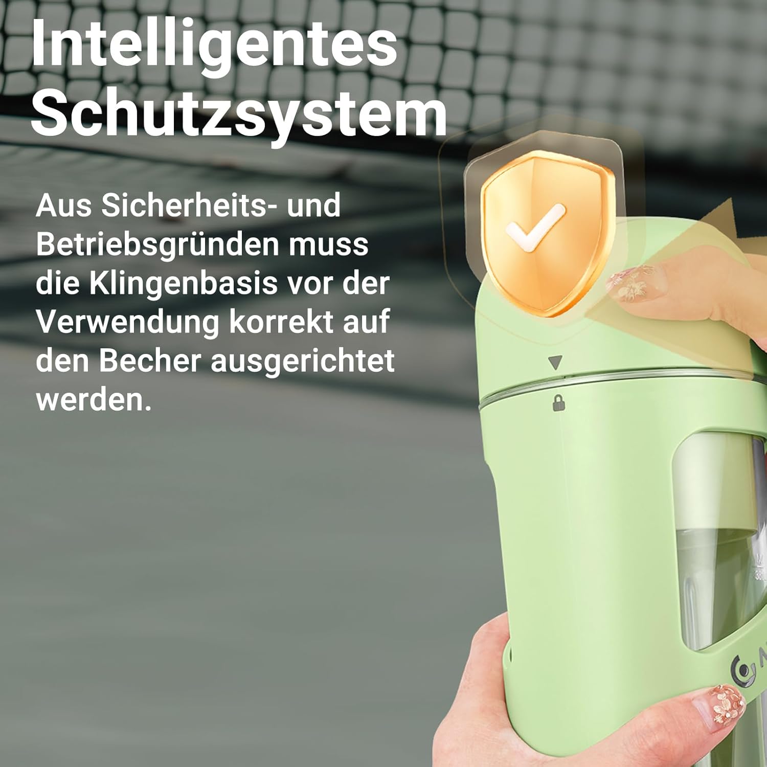 AMZCHEF Smoothie Maker To Go – Antioxidativer Vakuum-Flaschenmixer mit 10 Klingen für frischen Saft, Smoothie und Shake – tragbarer Mini-Mixer für Sport, Reisen – Grün – Bild 8