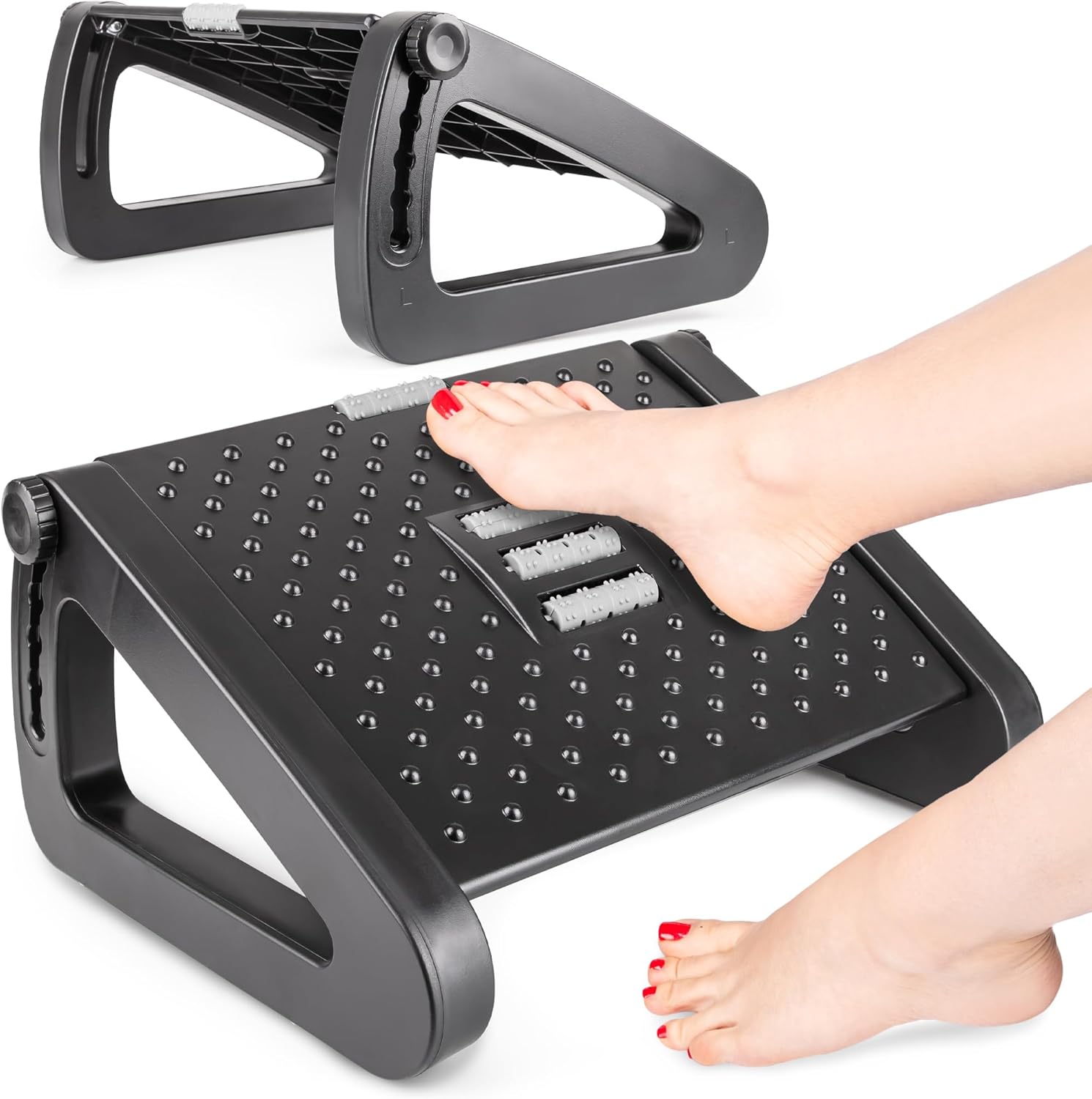Ergonomischer Fußstützen-Schreibtisch mit Massage – höhenverstellbarer Fußstützen-Schreibtisch für Büro und Zuhause – Fußstütze – Fußstütze – Fußstütze