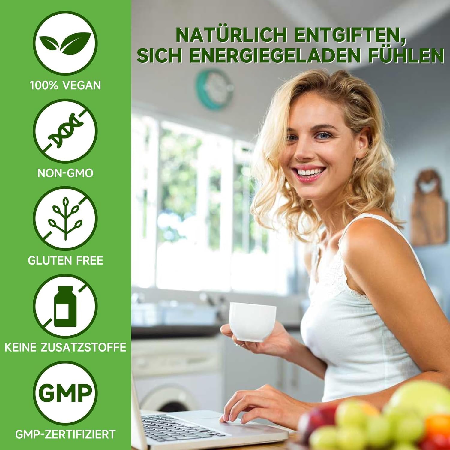 Detox-Tee zur Gewichtsreduktion, grüner Detox-Pulver-Helfer – Packung mit 14 natürlichen Kräutertees zur Fettverbrennung, Stoffwechselanregung und Bauchfettreduzierung | Sanfte Darmreinigung und Entgiftung – Bild 5