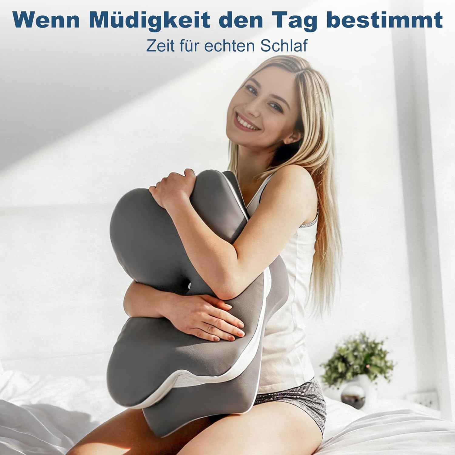 Nackenkissen, Nackenstützkissen mit 3D-Nackenstütze, CertiPUR-US & Öko-Tex zertifiziert, Seitenschläferkissen mit atmungsaktivem waschbarem Bezug, für Seiten-, Rücken- und Bauchschläfer – Bild 7