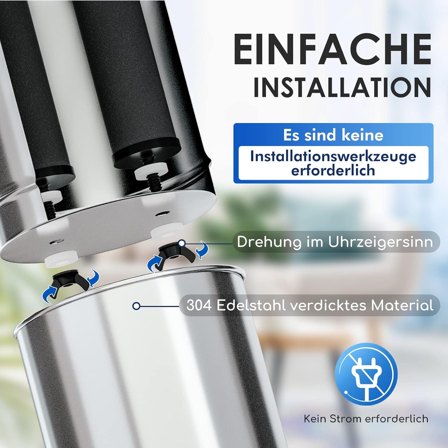 Purewell Schwerkraft-Wasserfilter 8,5 l – Edelstahlbehälter mit 4 Filtern (Aktivkohle/Fluorid) mit transparentem Wasserhahn – entfernt 99 % Fluorid, Chlor und Metalle – stromlos – Bild 7