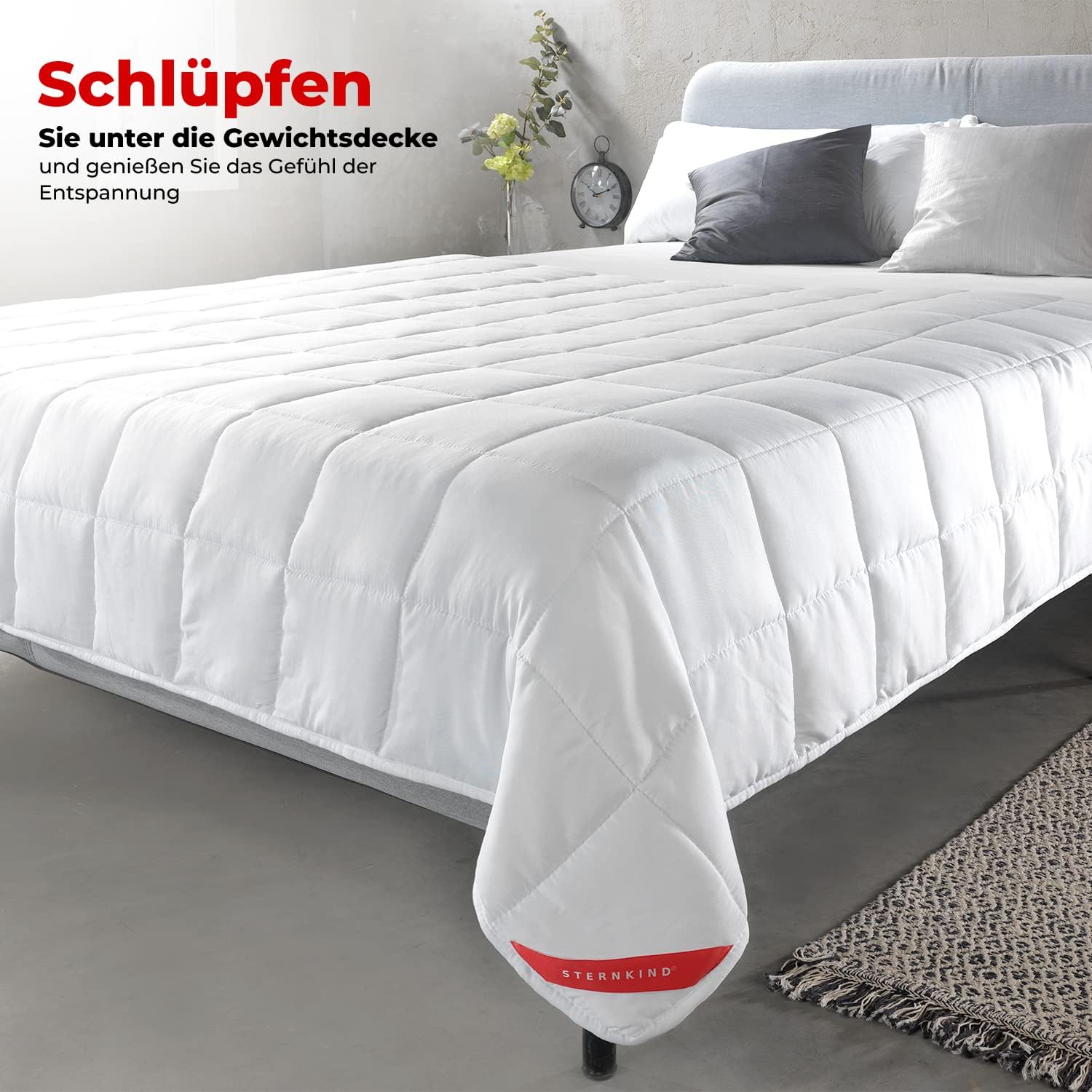 STERNKIND Gewichtsdecke 135 x 200 cm Therapiedecke – ca. 4 kg Gewichtsdecke, Gewichtsbettdecke, Entspannungsdecke, Gewichtsdecke für Erwachsene, mit Glasperlen, schwere Decke – Bild 4