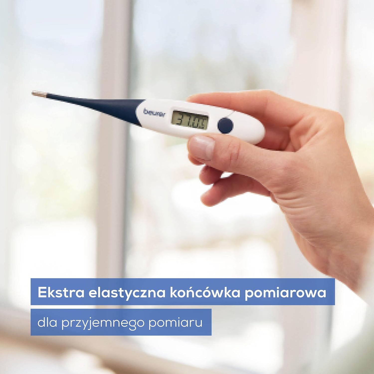 Beurer FT 17 Digitales Fieberthermometer mit flexibler Spitze für orale, rektale und axilläre Messung, Ergebnis in 10 Sekunden, Fieberanzeige für Babys, Kinder und Erwachsene, blau/weiß – Bild 2