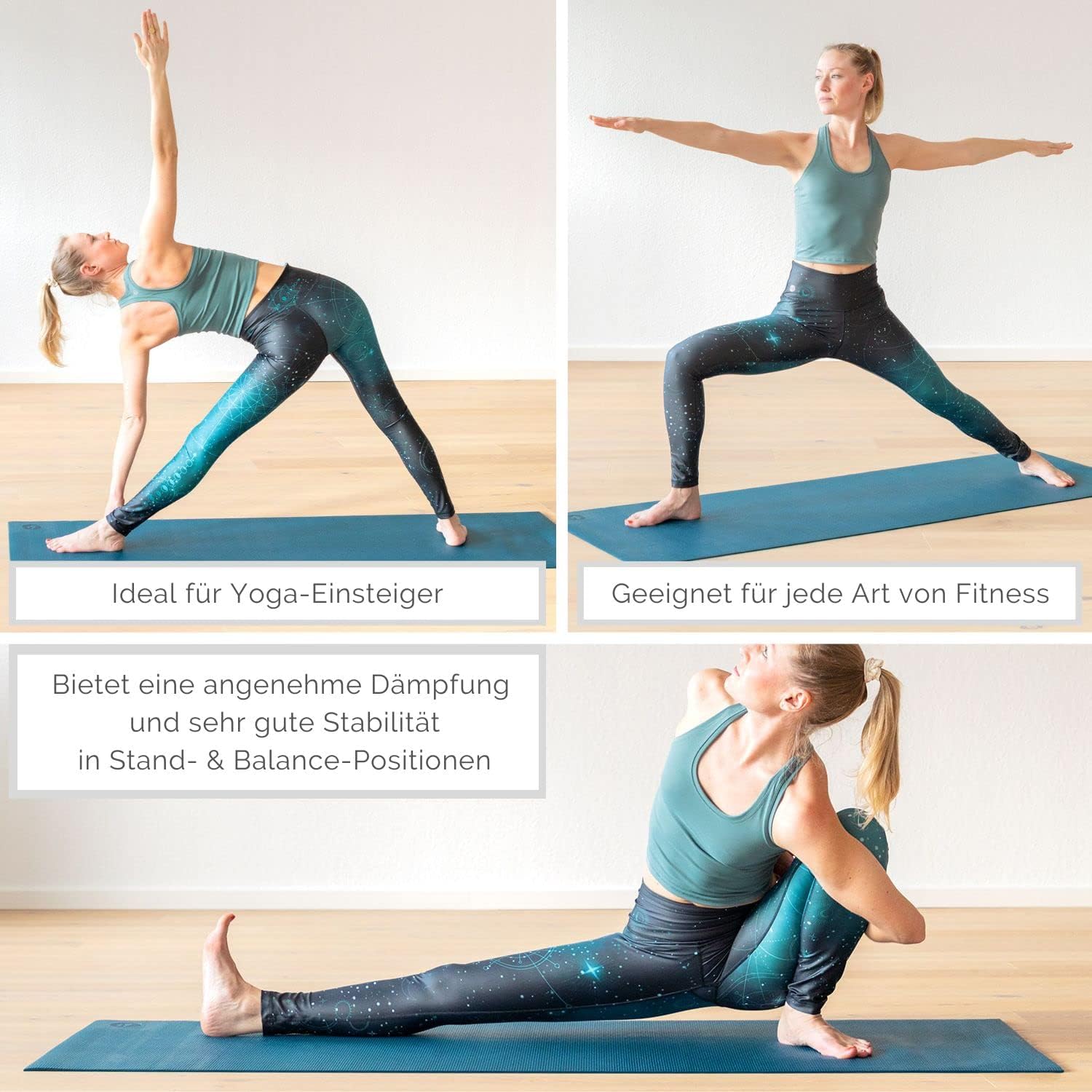Bodhi Yogamatte Asana, rutschfeste Trainingsmatte, ungiftig & waschbar, PVC-Matte, Fitnessmatte für Yoga, Pilates und Gymnastik, rutschfeste Matte für Ihre Yoga-Praxis, Mattenstärke 4,5 mm – Bild 3