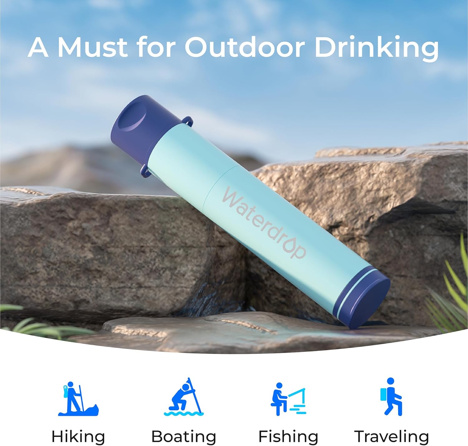 Waterdrop Wasserfilter für den Außenbereich – entfernt 99,99 % aller Bakterien, Wasserfilter, Outdoor-Survival-Wasserfilter, Camping-Filtersystem mit Schwerkraft – Wasserbeutel für Notfälle, Wandern, Reisen – Bild 8