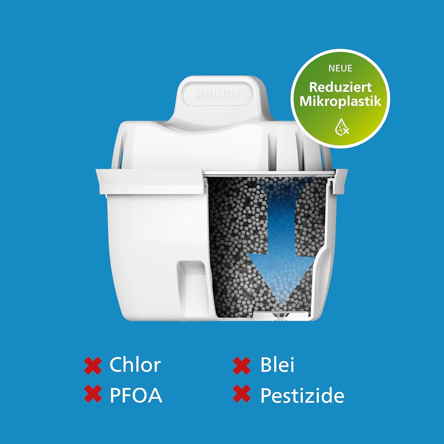 Philips Wasserfilterkanne XL + 3 Geschmacksrichtungen + Ersatzfilterkartuschen, schneller Wasserdurchfluss, weiß, 3,4 Liter, elektronischer Timer – Bild 3