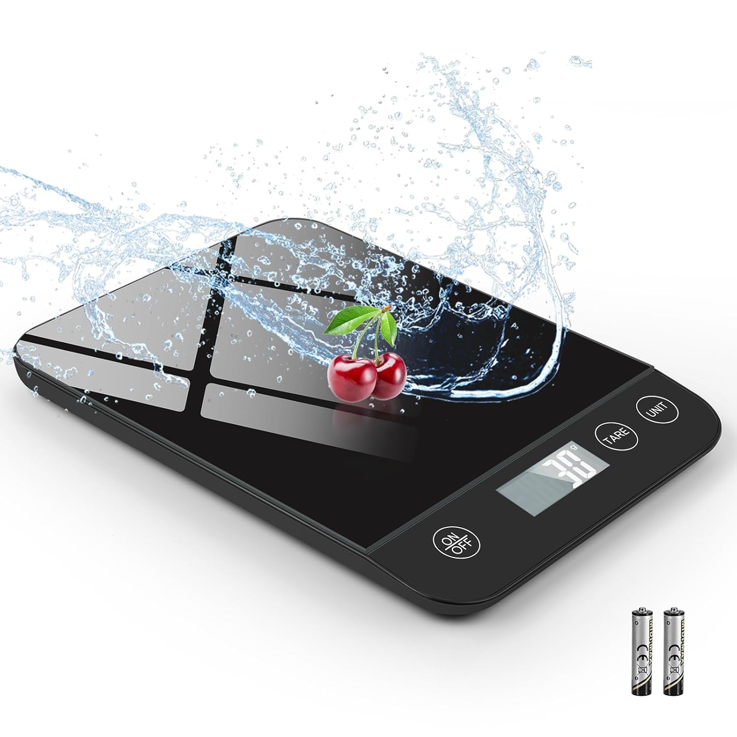 Digitale Küchenwaage, 10 kg Fassungsvermögen, Sicherheitsglas, einfache Tarafunktion, großes LCD-Display, perfekt zum Kochen, Backen und Essenszubereiten – Bild 9