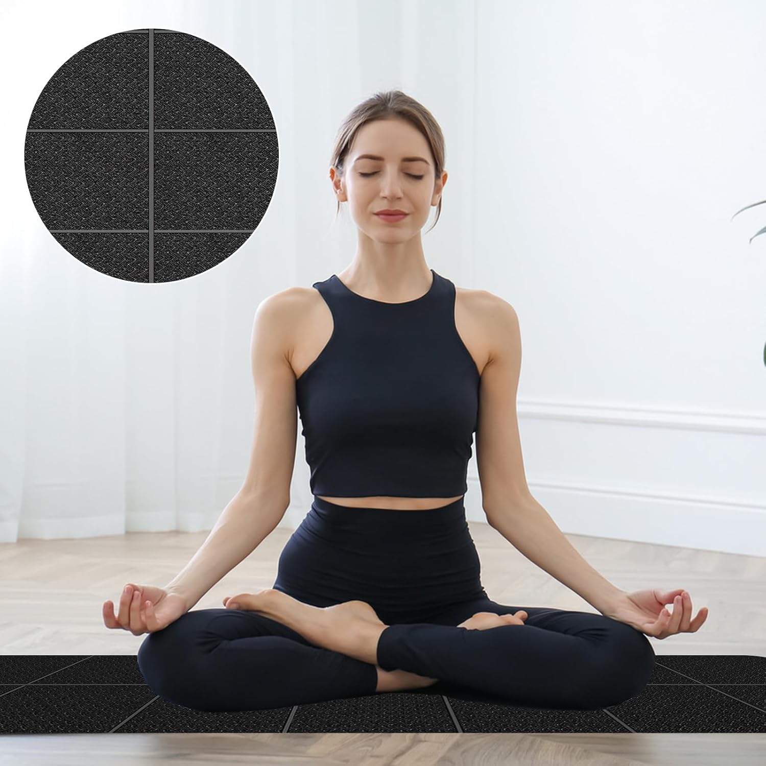 Faltbare Yogamatte, rutschfeste tragbare Fitnessmatte, Gymnastikmatte, rutschfeste, leichte TPE-Sportreise-Yogamatte für Reisen, Pilates, Yoga, Fitness, Sport, 183 x 61 x 0,4 cm, Leder Pink – Bild 4