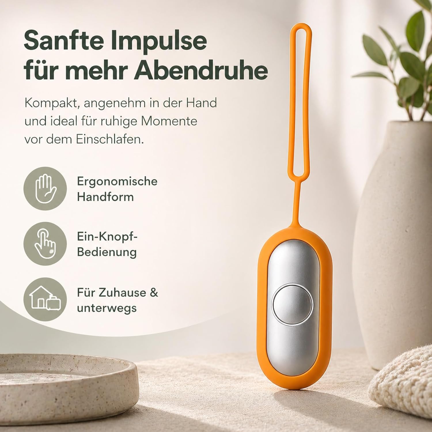 Calmbeez Gerät Mit USB Aufladung Für Entspannung Und Besseren Schlaf, Tragbares Handgerät Mit Sanften Impulsen, Kompakt Und Einfach Zu Bedienen Für Zuhause Und Unterwegs (Grau) – Bild 4