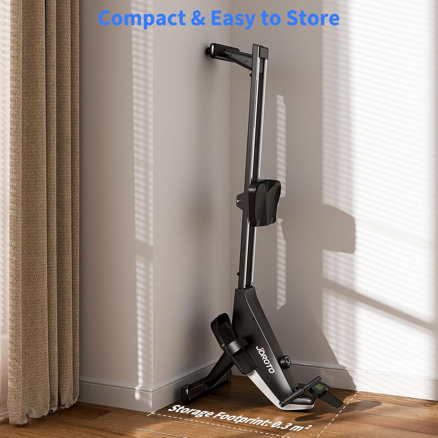 JOROTO Heimrudergerät – Leises magnetisches Rudergerät mit exklusiver App | 16 Widerstandsstufen | Dual-Rail-Design | Bis 150kg | Ideal für Heimtraining (Schwarz) – Bild 8