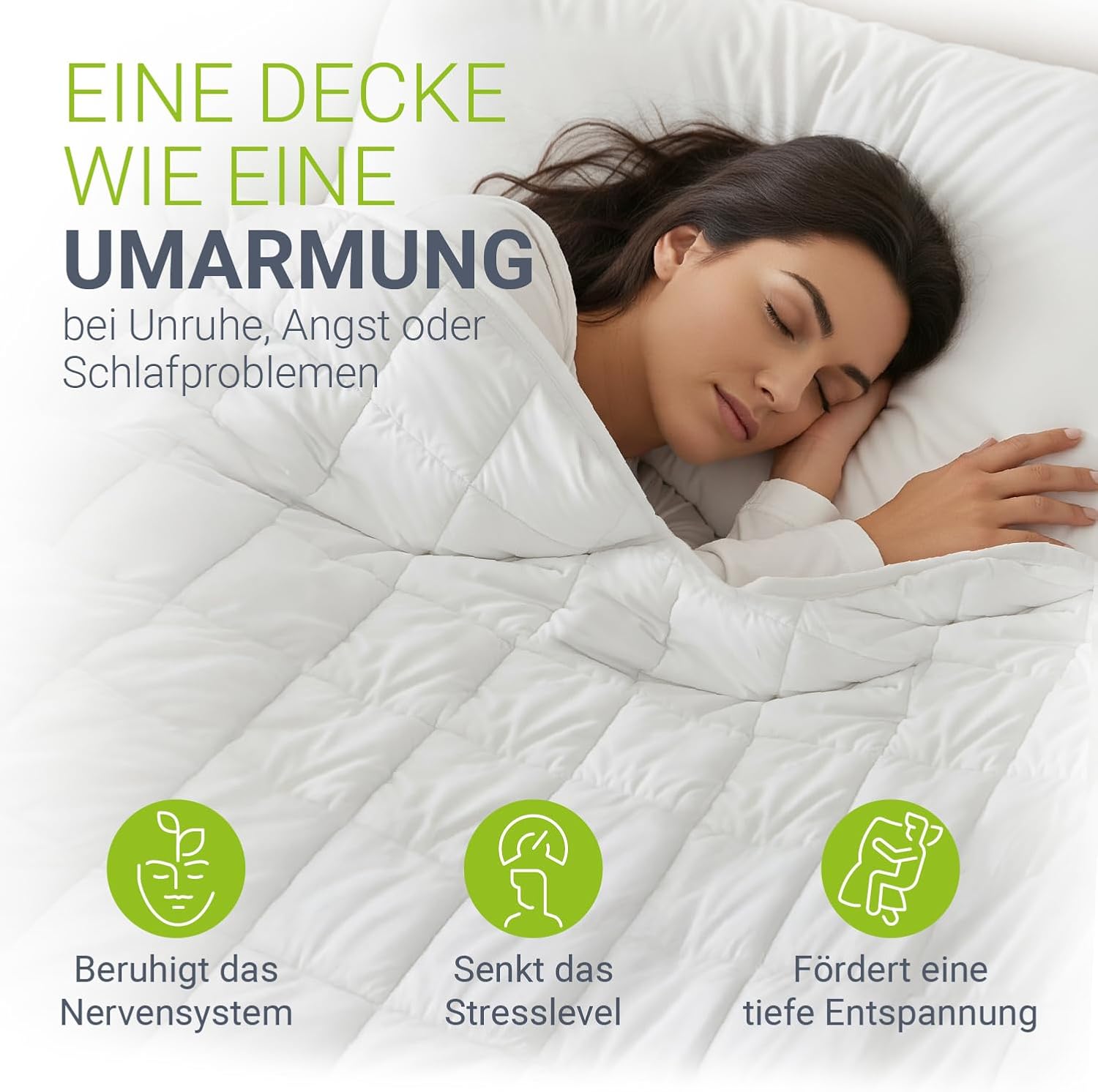 Juskys Gewichtsdecke / Anti-Stress-Therapiedecke 135 x 200 cm – beschwert, Glasperlen, Baumwolle & Mikrofaser, für Erwachsene mit Schlafproblemen – 7 kg – Bild 2