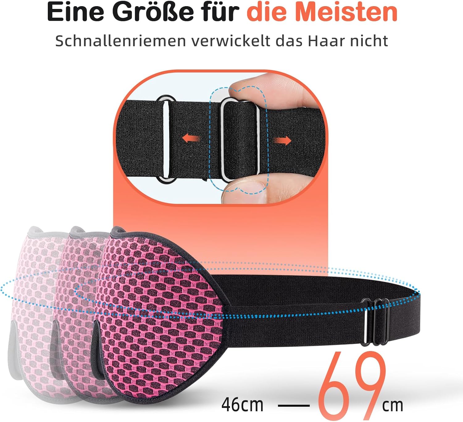 INNELO Schlafmaske für Männer und Frauen, 2025, bequeme, atmungsaktive 3D-Augenmaske, mit tiefen Augenhöhlen und erhöhten Nasenpads, 100 % lichtblockierende Schlafmaske mit Memory-Schaum für Reisen, Pink – Bild 6