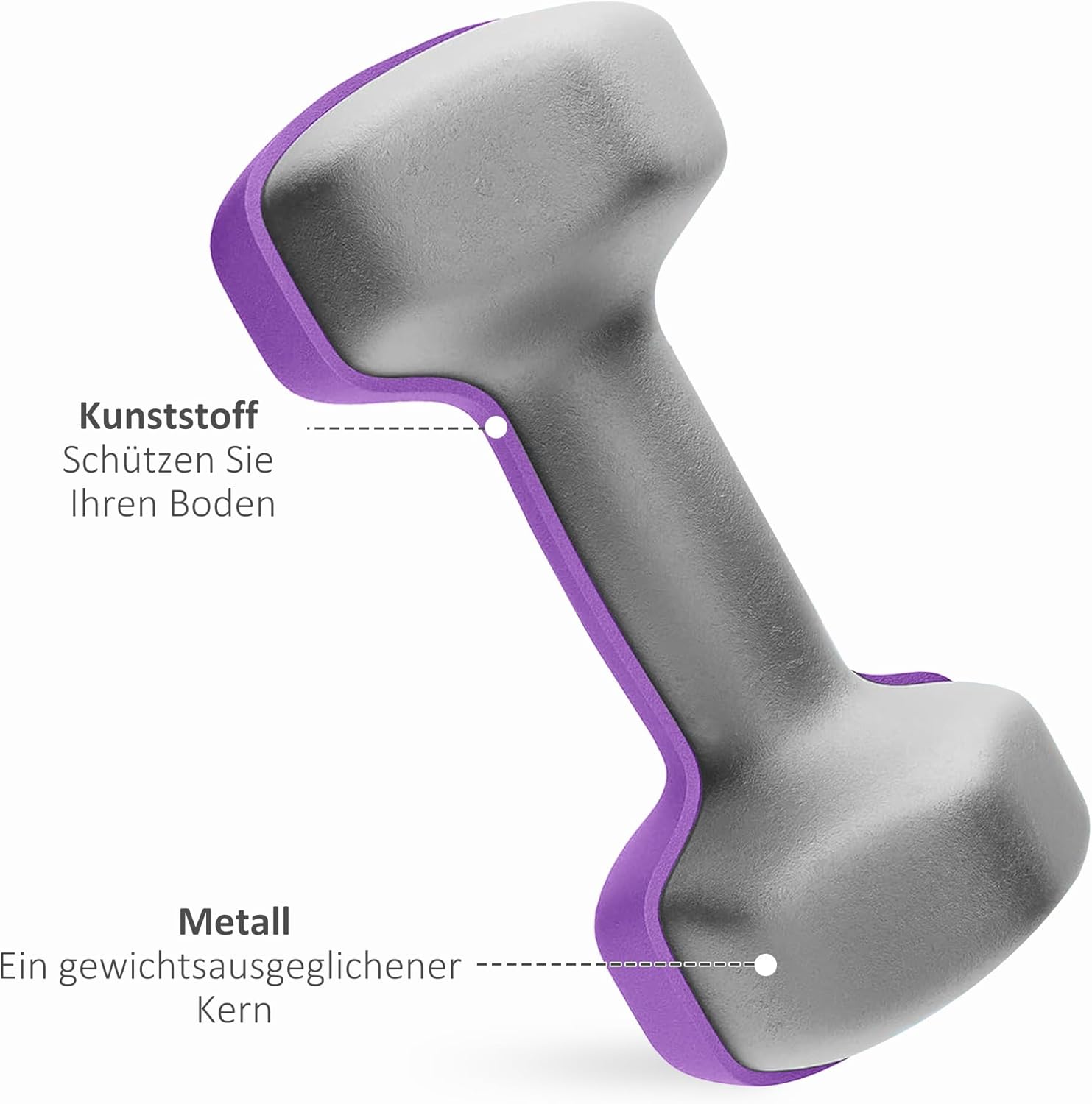 SPORTNOW Hanteln 6er Set Hanteln mit klappbarem Hantelständer, 2 x 1 kg, 2 x 2 kg, 2 x 3 kg, Sechseck-Hanteln, Kettlebell für Fitness, Gymnastik, Zuhause – Bild 5