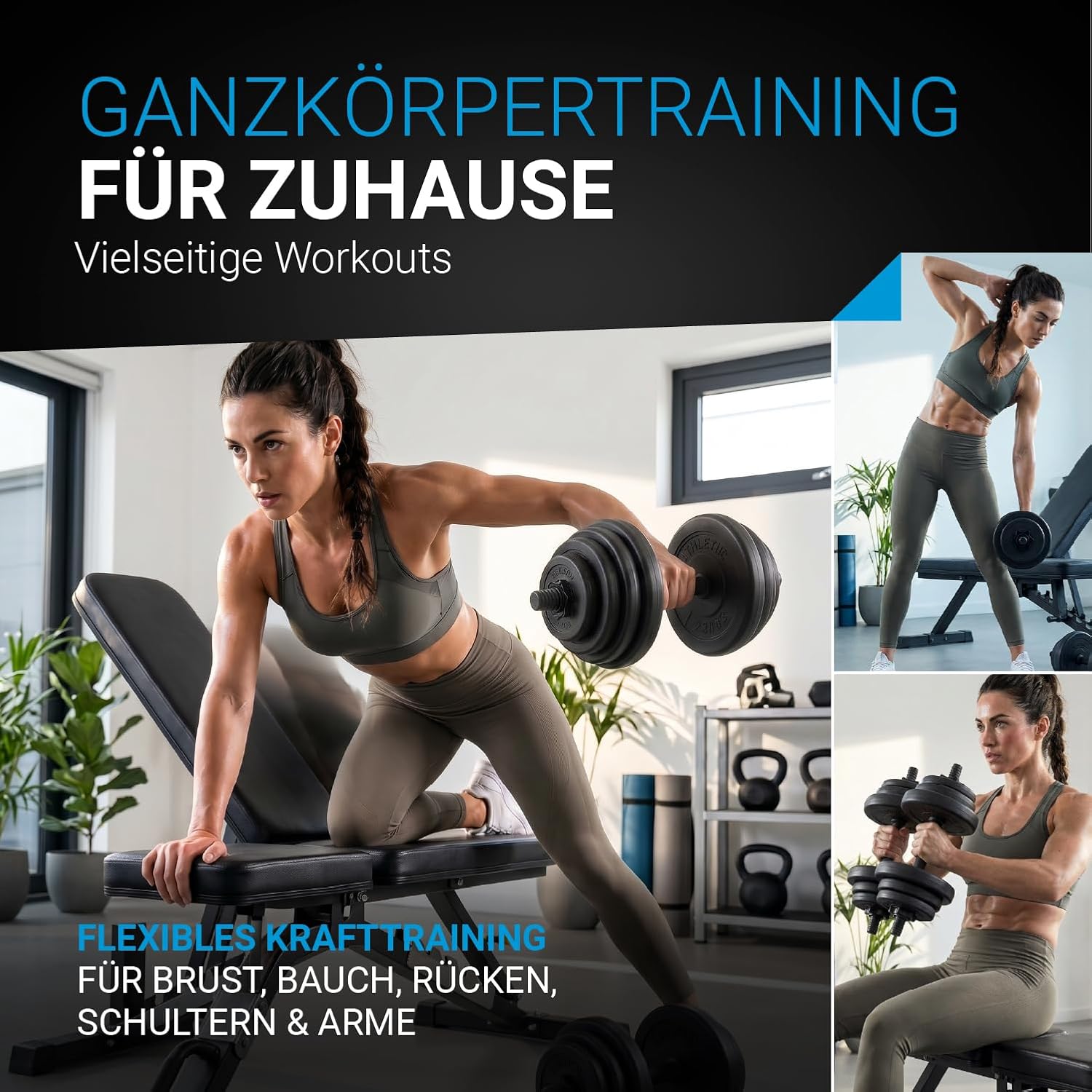 ArtSport 2er-Hantelset 20/30/40 kg – Hantelset mit 2 Hanteln, Gewichten und 4 Spinlock-Kragen – Bild 2