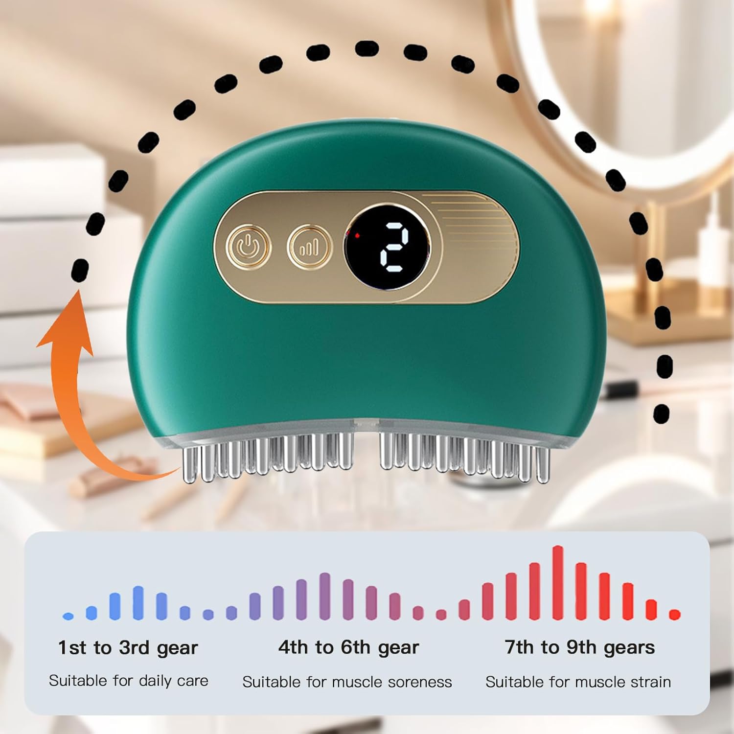 Kiefermassagegerät mit Wärme, Vibration und EMS, tragbares 3-in-1-Gerät zur Kieferentspannung, 9 Intensitätsstufen, zur Linderung von Kiefer-/Nacken-/Kopfschmerzen und Verspannungen – Bild 5