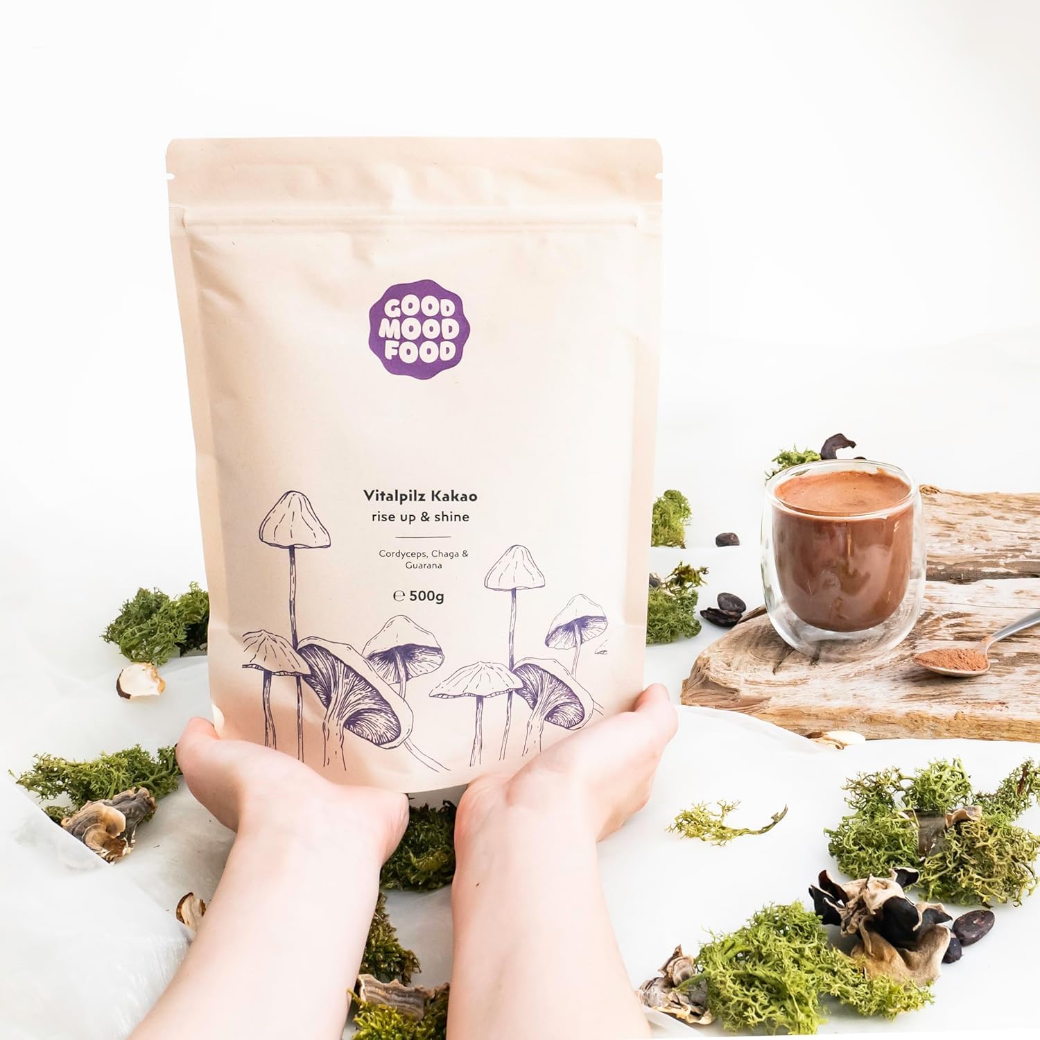 Goodmoodfood Bio-Vitalpilz Rohkakao Rise Up & Shine 500 g – Nachhaltig & Vegan – Energiequelle – Wellness & Gesundheit – Bild 4