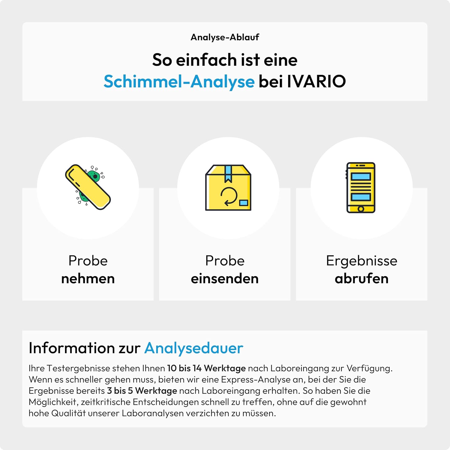 IVARIO Schimmeltest für Oberflächen im Haushalt, Fenster und Wände, detaillierte Schimmelanalyse für die häufigsten Schimmelarten vom akkreditierten Labor – Bild 3