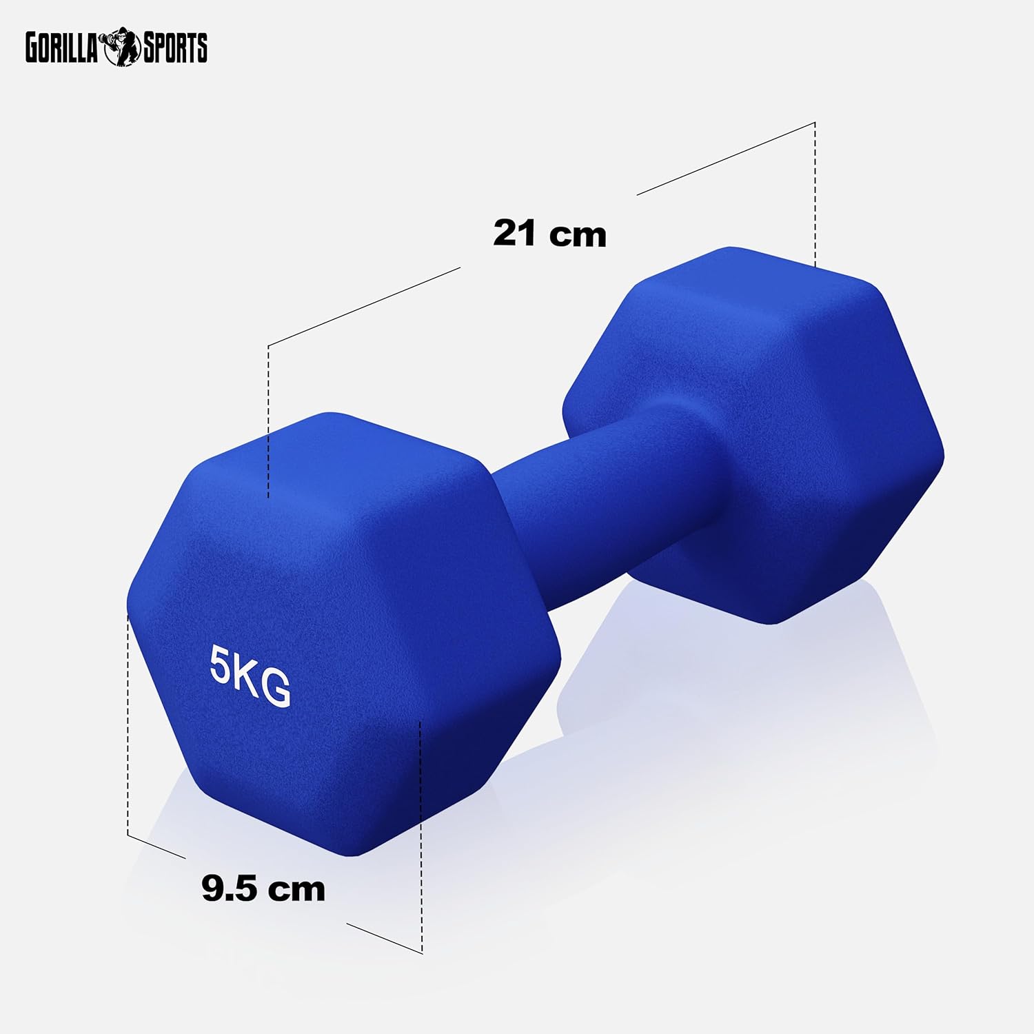 GORILLA SPORTS® Kurzhantel-Set – Neopren, Gusseisen, Gewicht und Farbe wählbar – Sechseck-Hanteln, Kurzhantel-Set, Kurzhantelgewichte, Kurzhantel-Set für Pilates, Damen, Herren – Bild 6