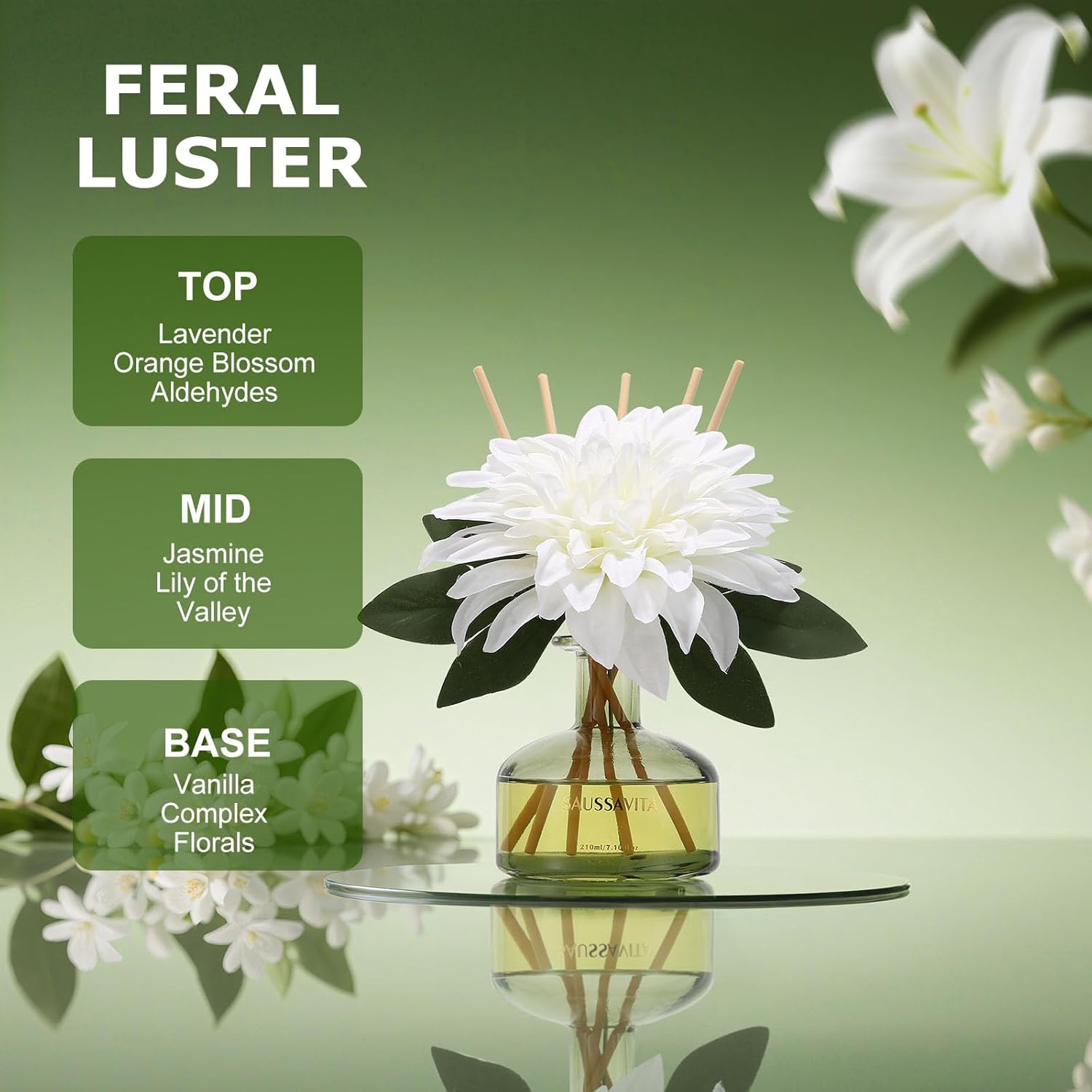 Raumduft-Schilfdiffusor 210 ml, ungezügelter Tauduft 120 Tage für die Badezimmerdekoration, natürlicher und langanhaltender Aromadiffusor für das Schlafzimmer, Lufterfrischer mit 7 Duftstäbchen für das Büro – Bild 2